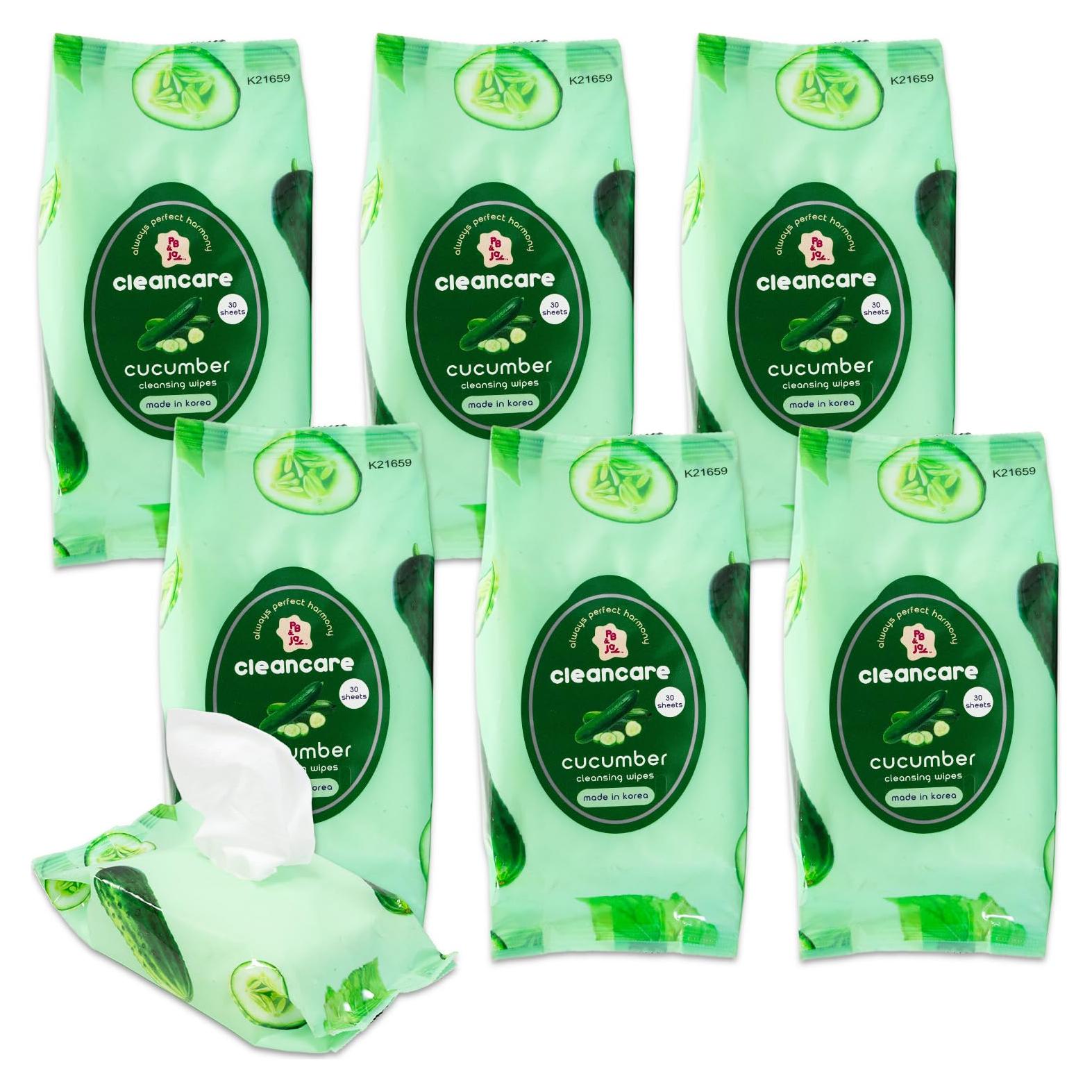 Toallitas Desmaquillantes Coreanas de Pepino 180 Unidades