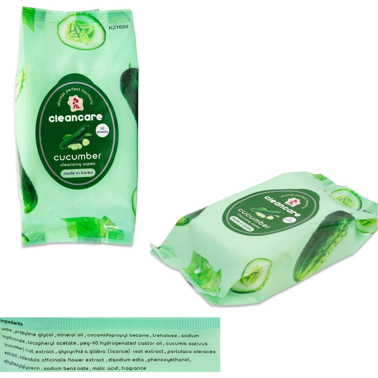 Toallitas Desmaquillantes Coreanas de Pepino 180 Unidades