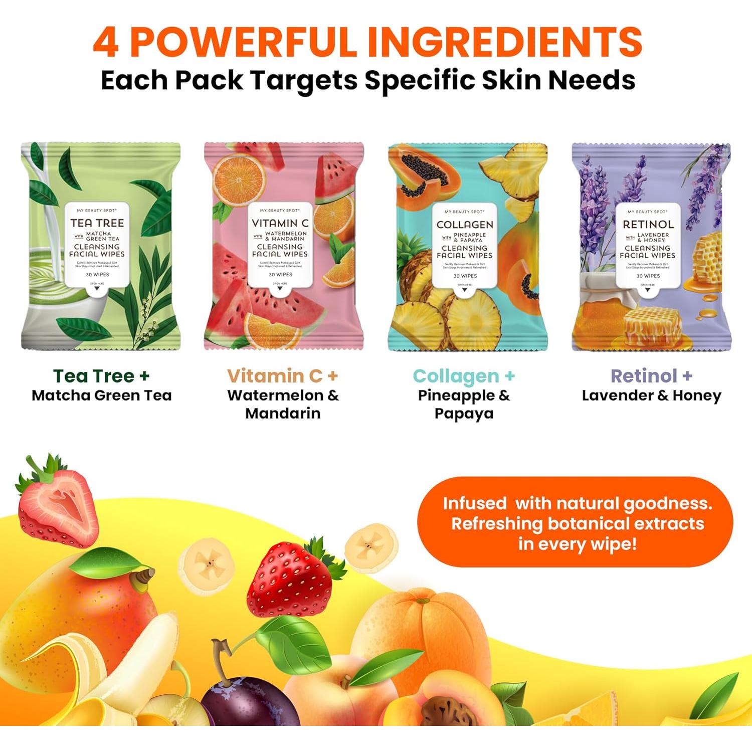 Toallitas Limpiadoras Faciales Mi Punto de Belleza - 120 Pcs