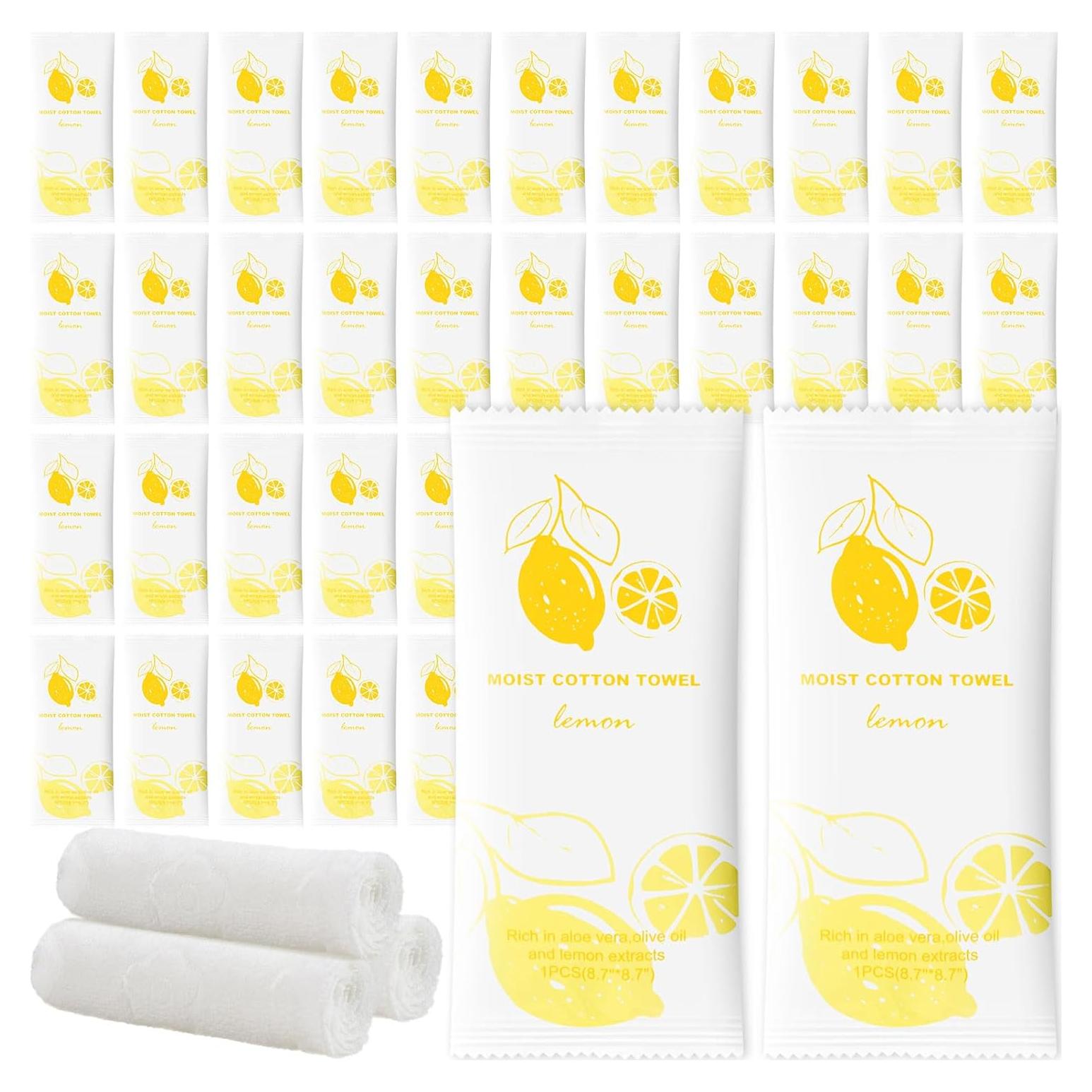 Toallas Húmedas de Algodón Twoworld 100 Unidades Limón