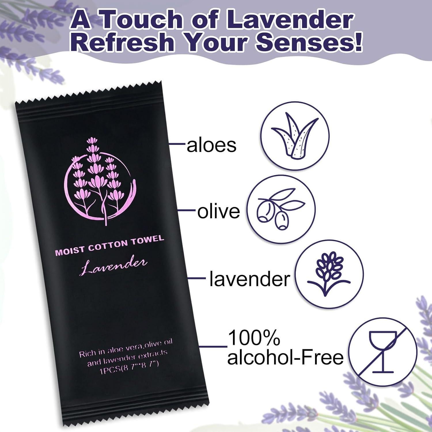 Toallas Húmedas de Algodón Twoworld 200 Unidades Lavanda