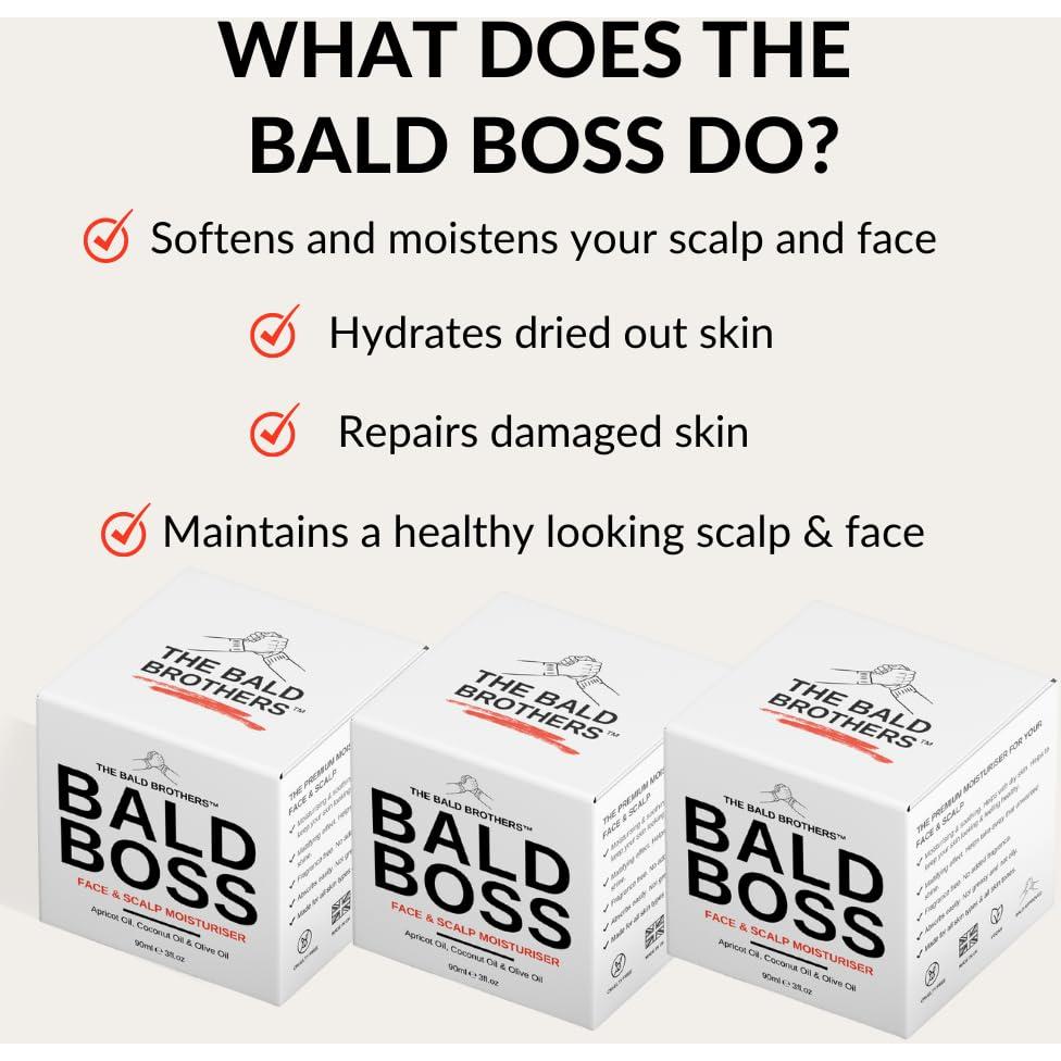 Hidratante Facial Vegano Bald Boss 89 ml - Cuidado Cabeza Calva