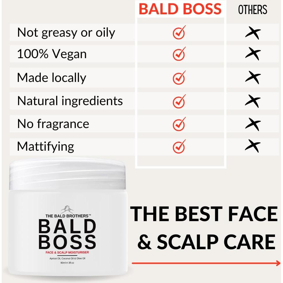 Hidratante Facial Vegano Bald Boss 89 ml - Cuidado Cabeza Calva