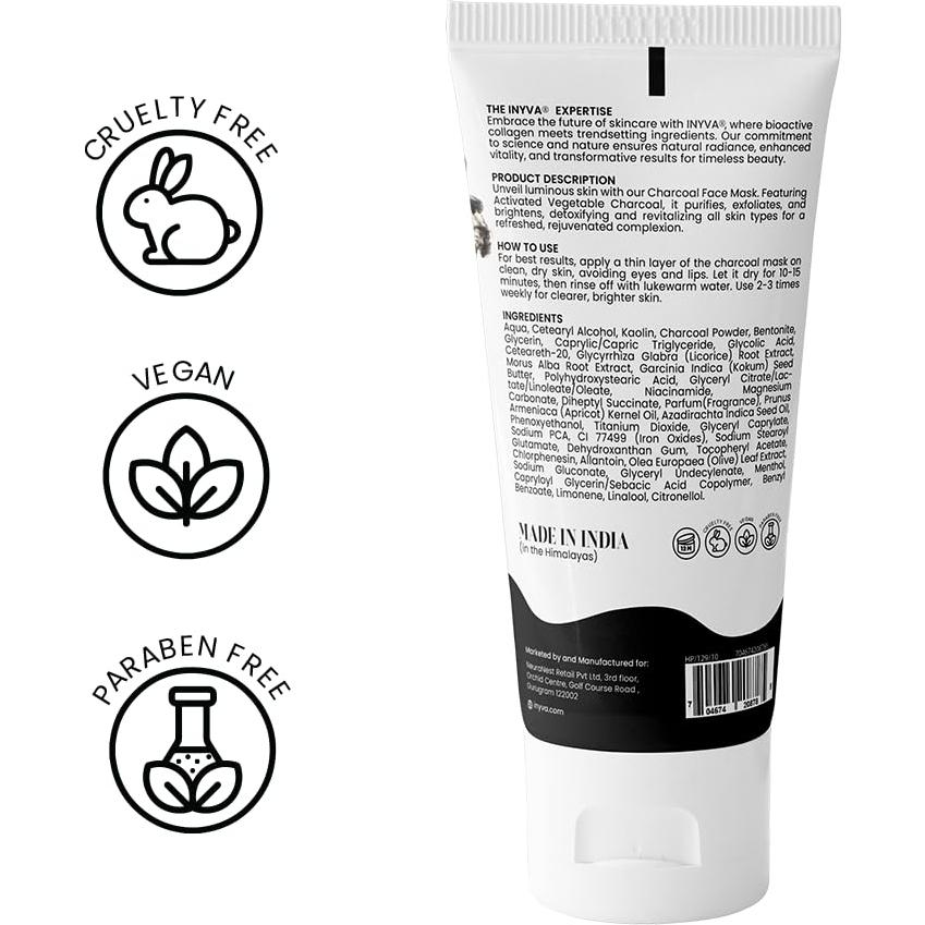 Mascarilla Facial DetoxGlow INYVA - Carbón Activado 95.7 g