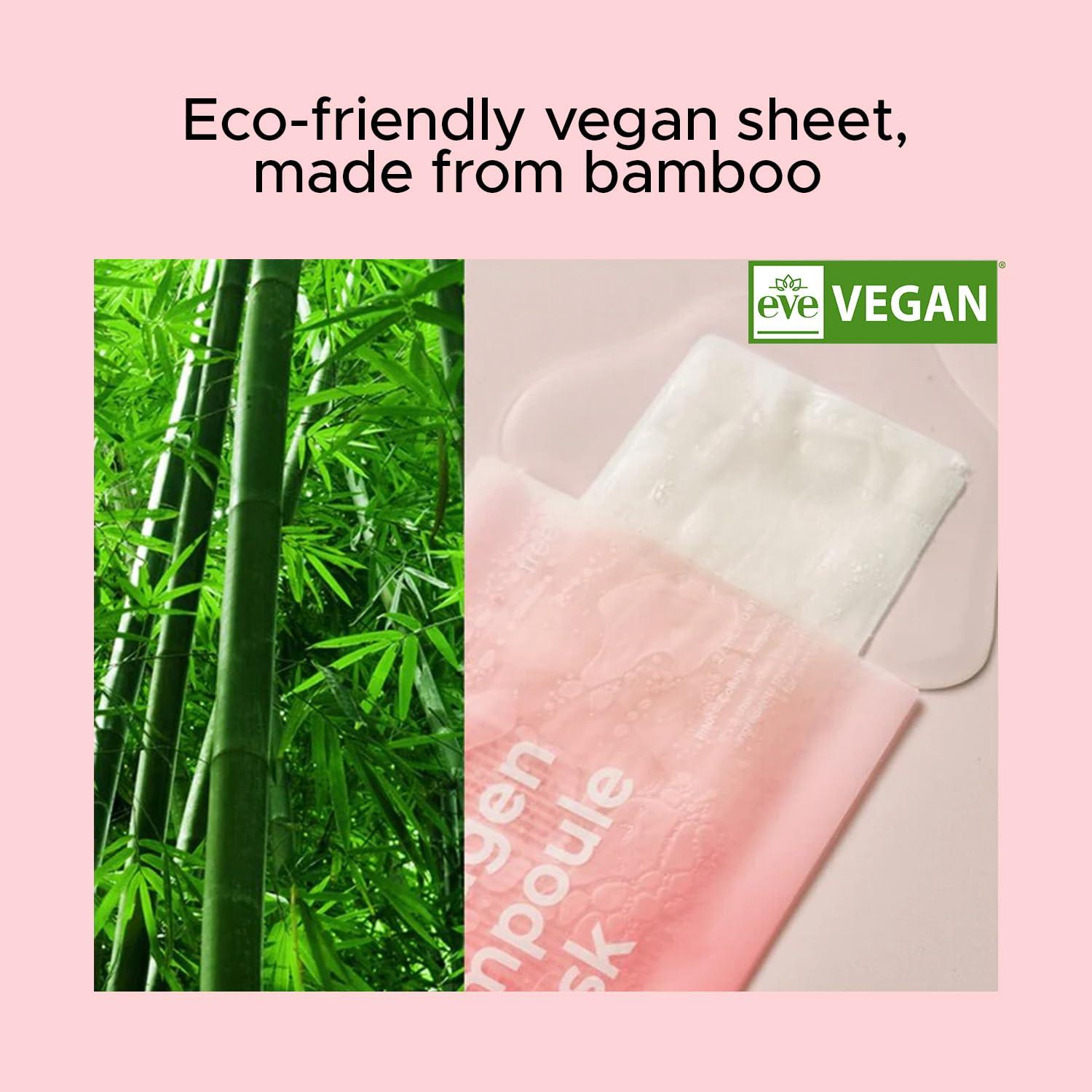 Mascarilla Facial Vegana Freemay 10 Hojas Colágeno Rosa Hidratante