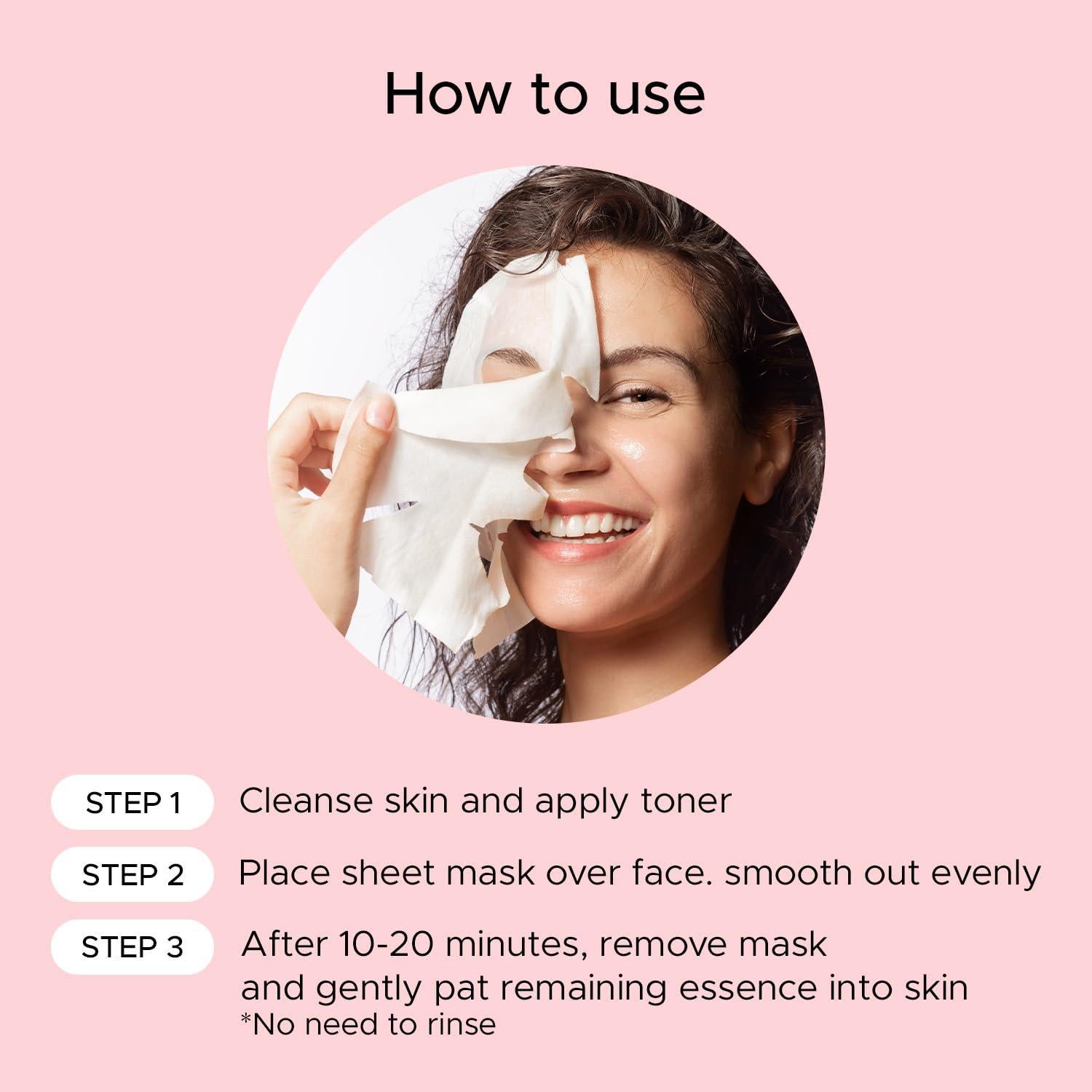 Mascarilla Facial Vegana Freemay 10 Hojas Colágeno Rosa Hidratante