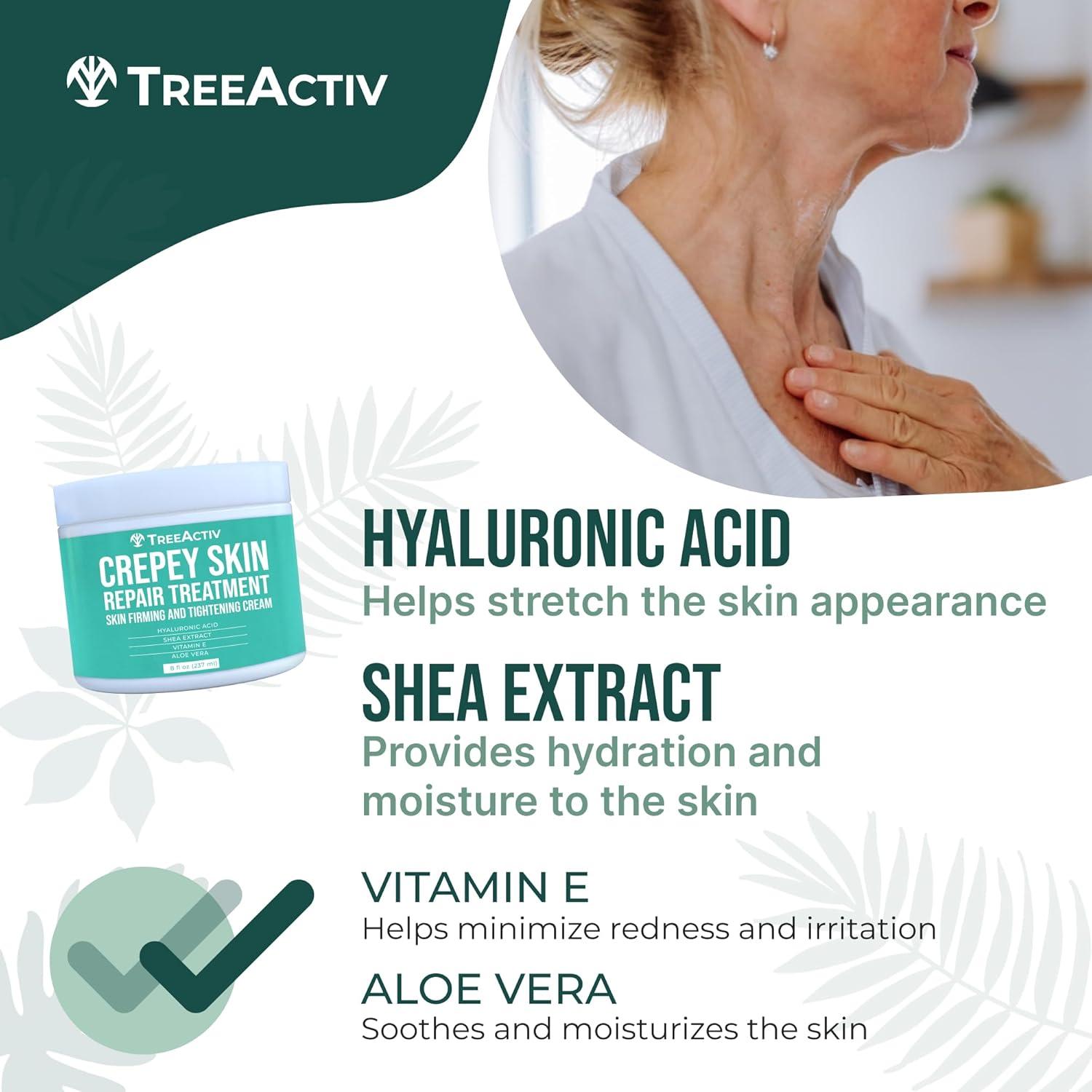 TreeActiv Crema Reafirmante para Piel Crepey - 2 Unidades - Ácido Hialurónico