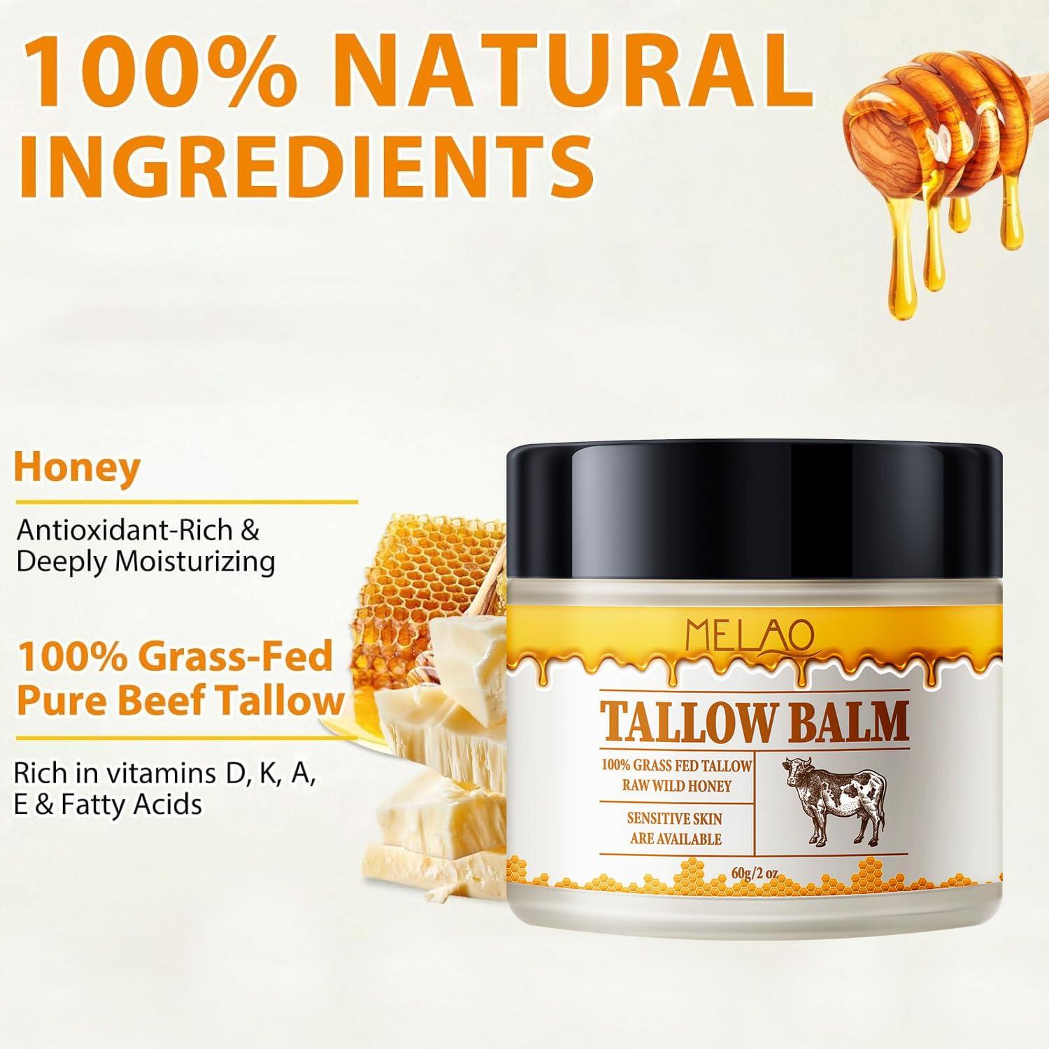 Bálsamo Hidratante Natural Melao 60 g - Tallow y Miel Cruda