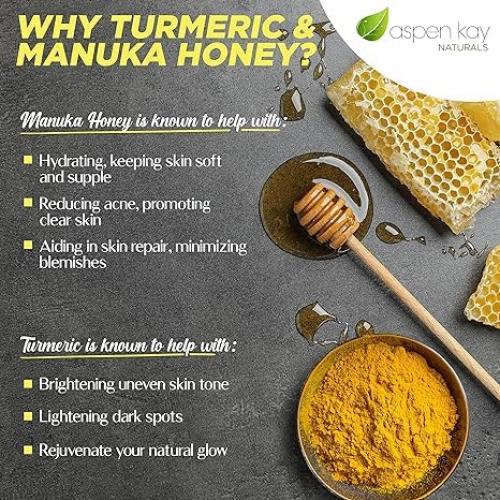 Turmeric and Manuka Honey Soap Bar for Body & Face, Natural Turmeric Soap with Organic Aloe Vera, Shea Butter & Calendula - Gentle For All Skin Types, Unscented 4.5 oz Bar. (6, Unscented)