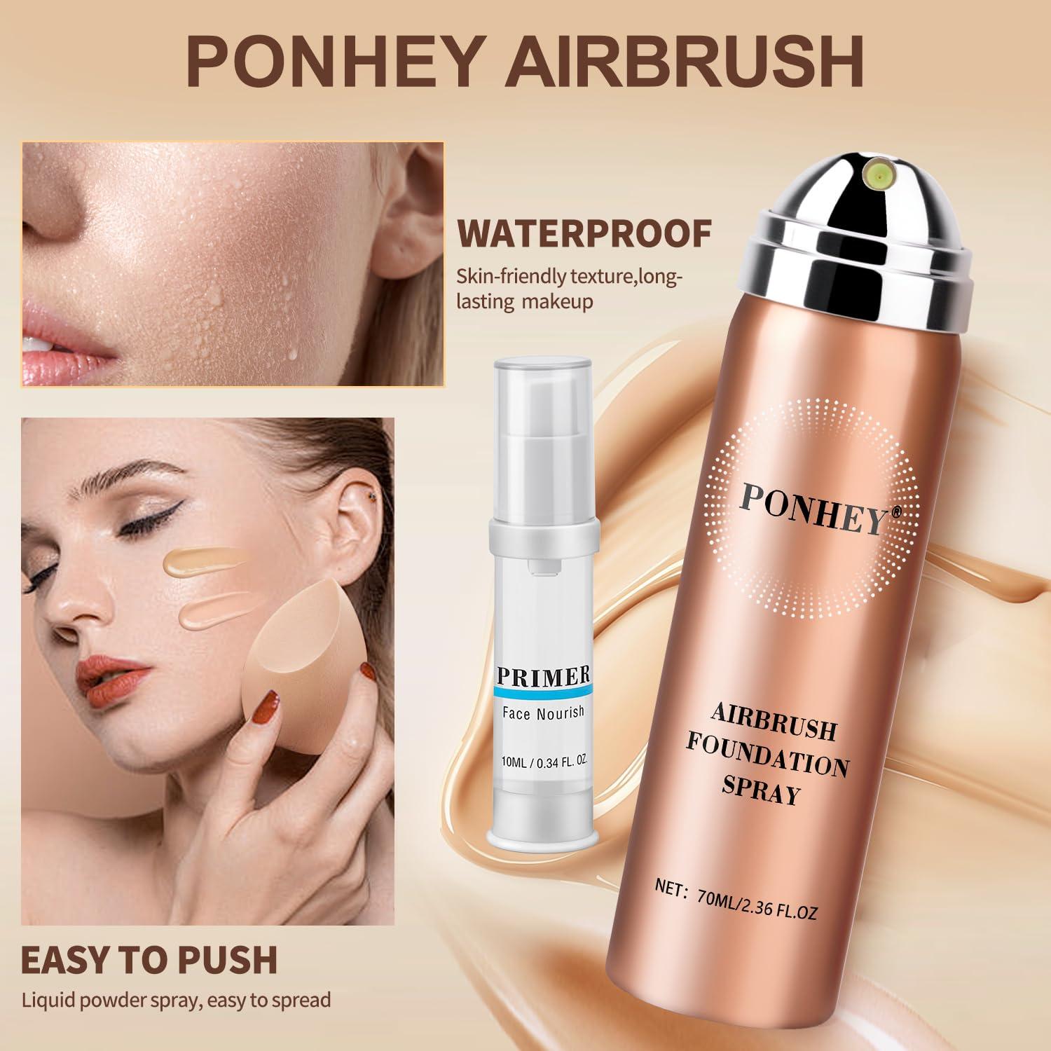 Spray de Base AirBrush Ponhey #02 Beige con Brocha 168g