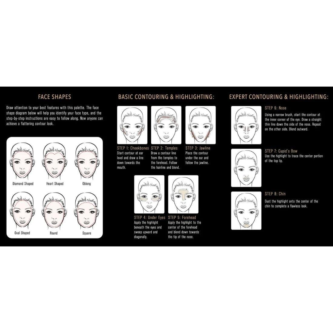 Paleta de Contorno y Iluminador Elizabeth Mott - 6 Tonos
