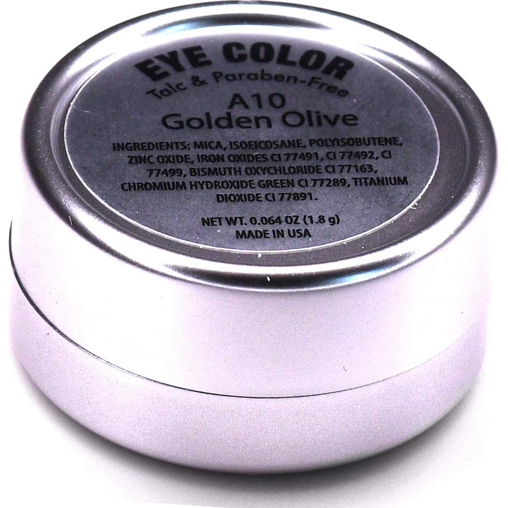 Ombre de Ojos Vegana en Polvo Prensado Verde Oliva Dorado