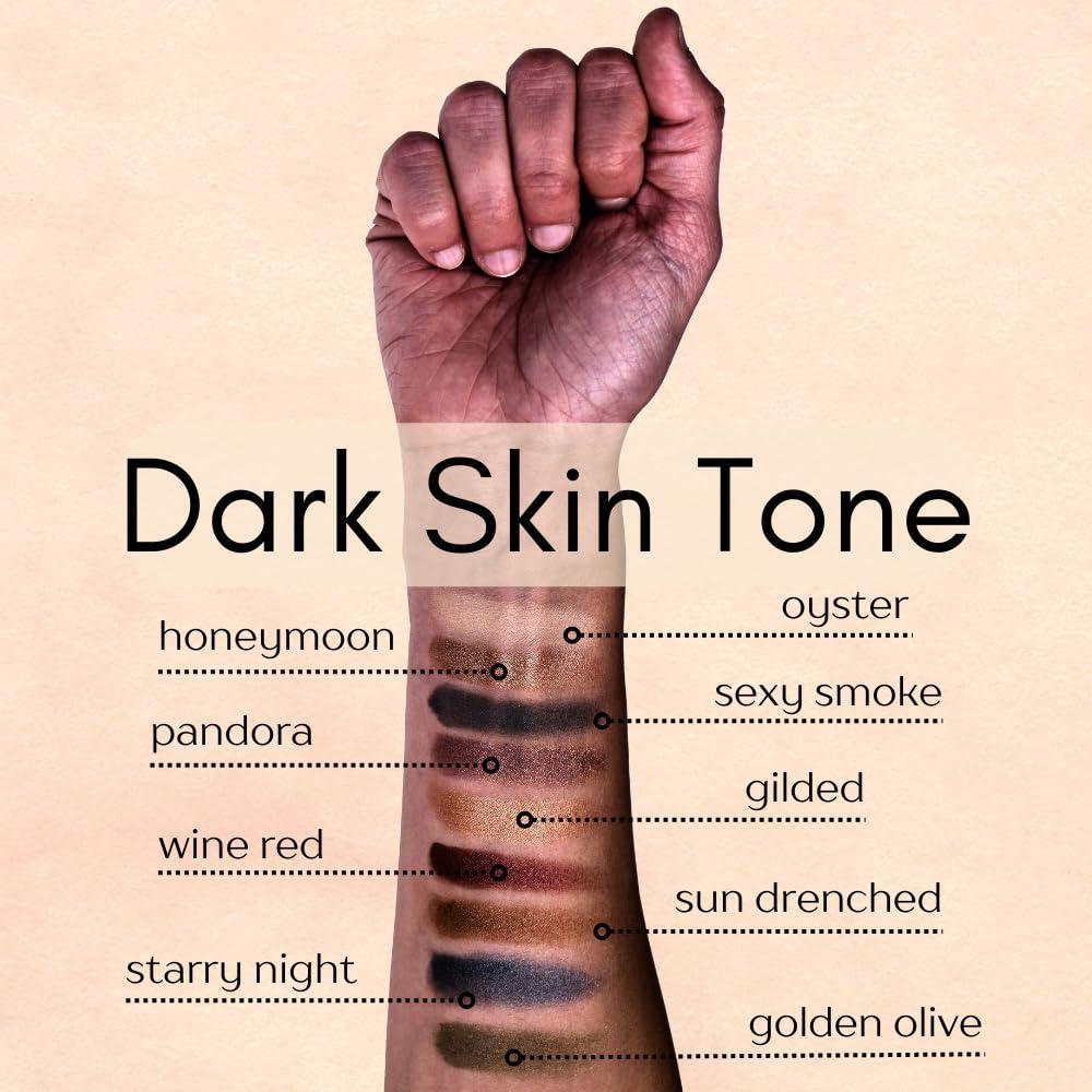 Ombre de Ojos Vegana en Polvo Prensado Verde Oliva Dorado