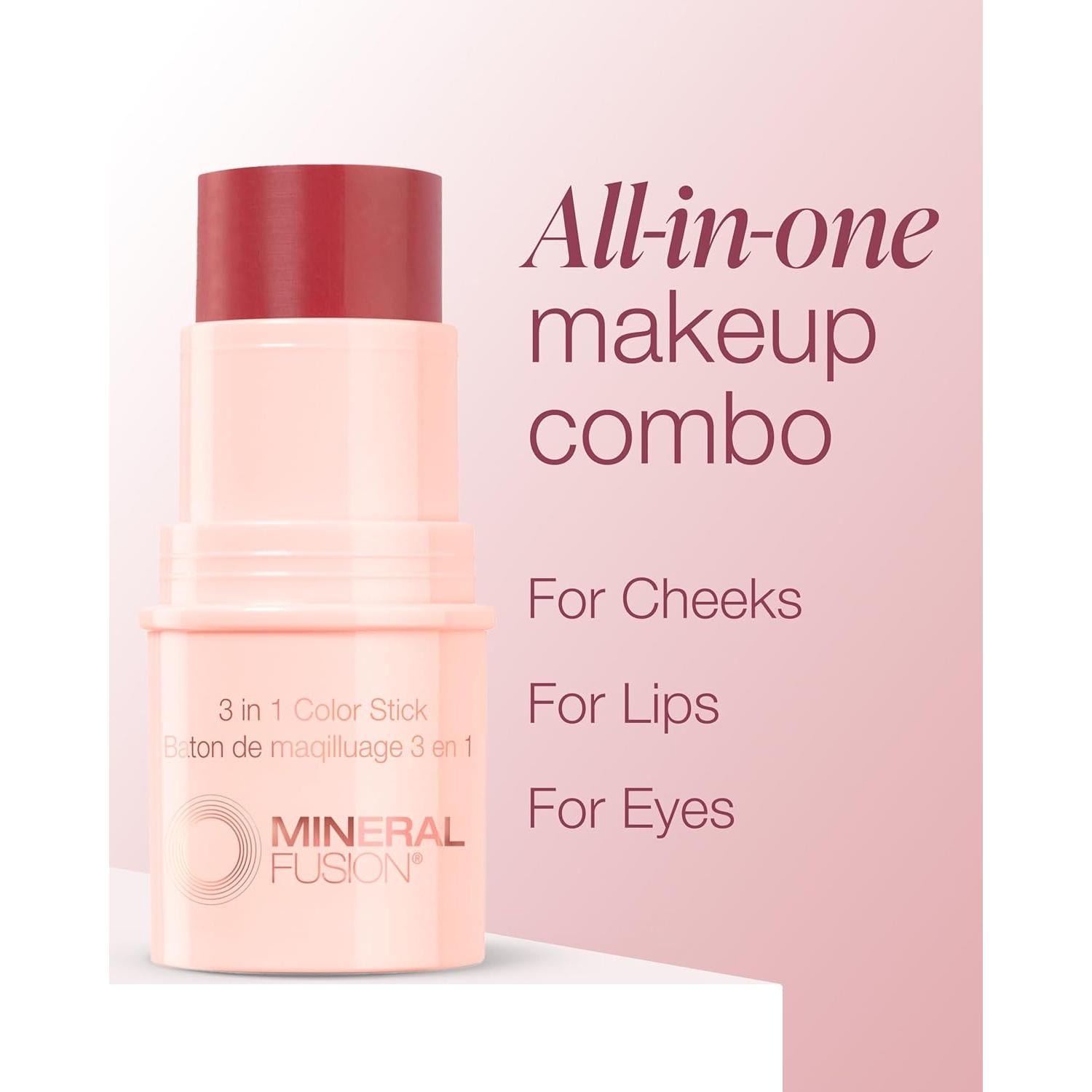 Barra de Color 3-en-1 Mineral Fusion - Maquillaje Multiusos Brillo de Baya