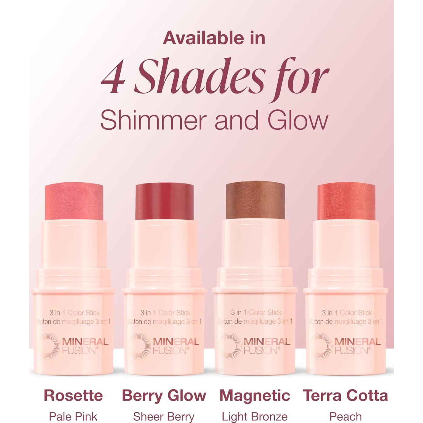 Barra de Color 3-en-1 Mineral Fusion - Maquillaje Multiusos Brillo de Baya