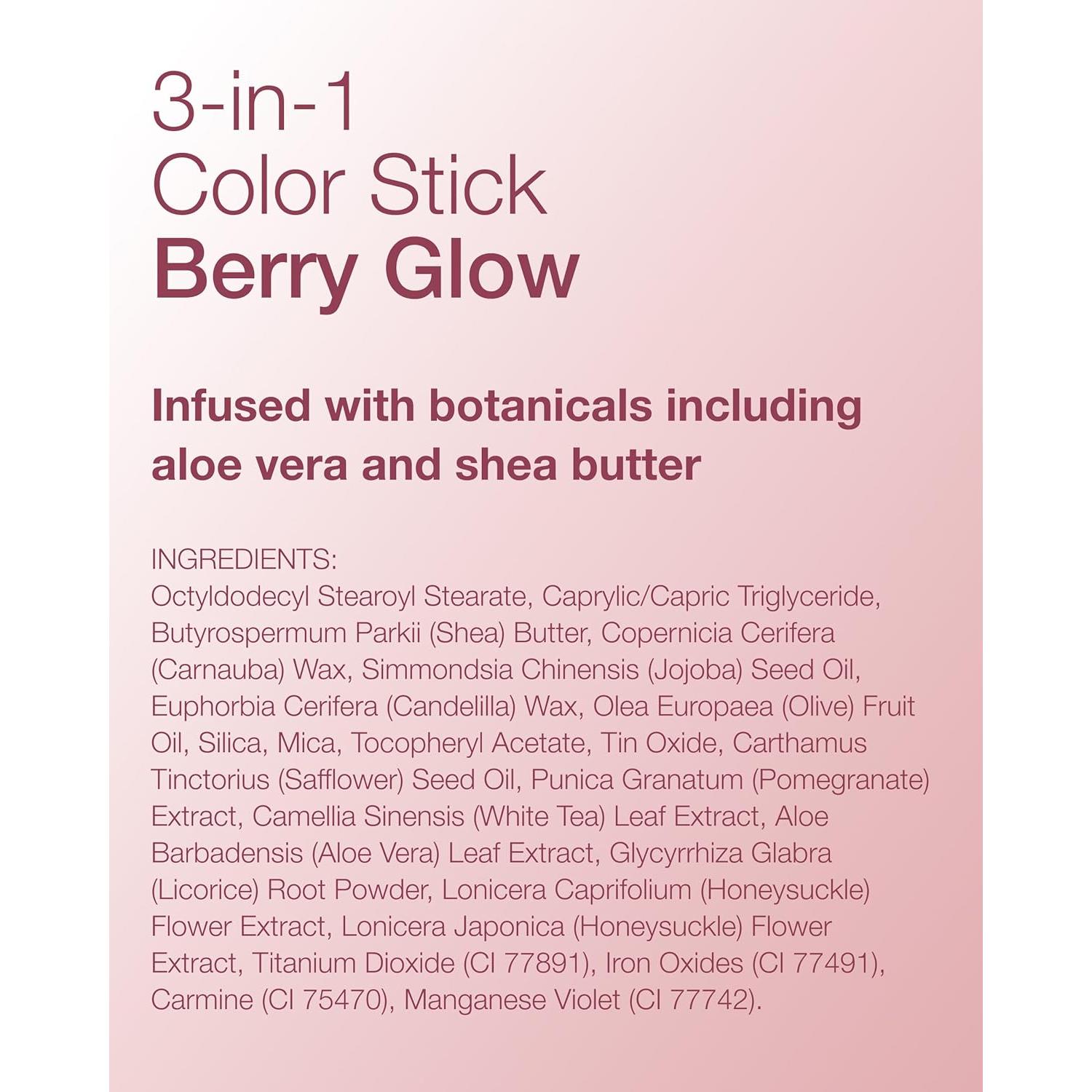 Barra de Color 3-en-1 Mineral Fusion - Maquillaje Multiusos Brillo de Baya