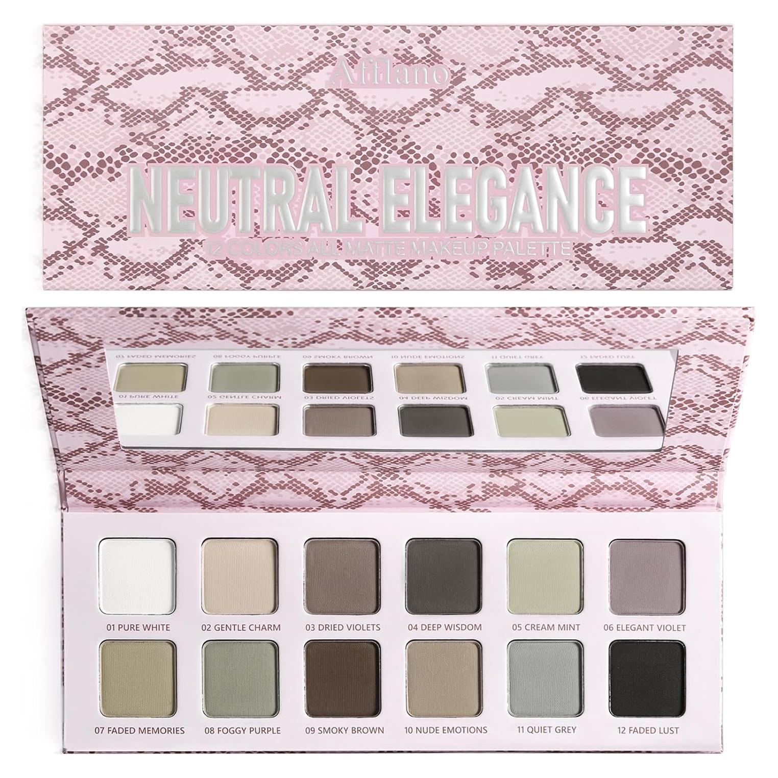 Paleta de Sombras de Ojos Mate La Catrina, 12 Colores Fríos