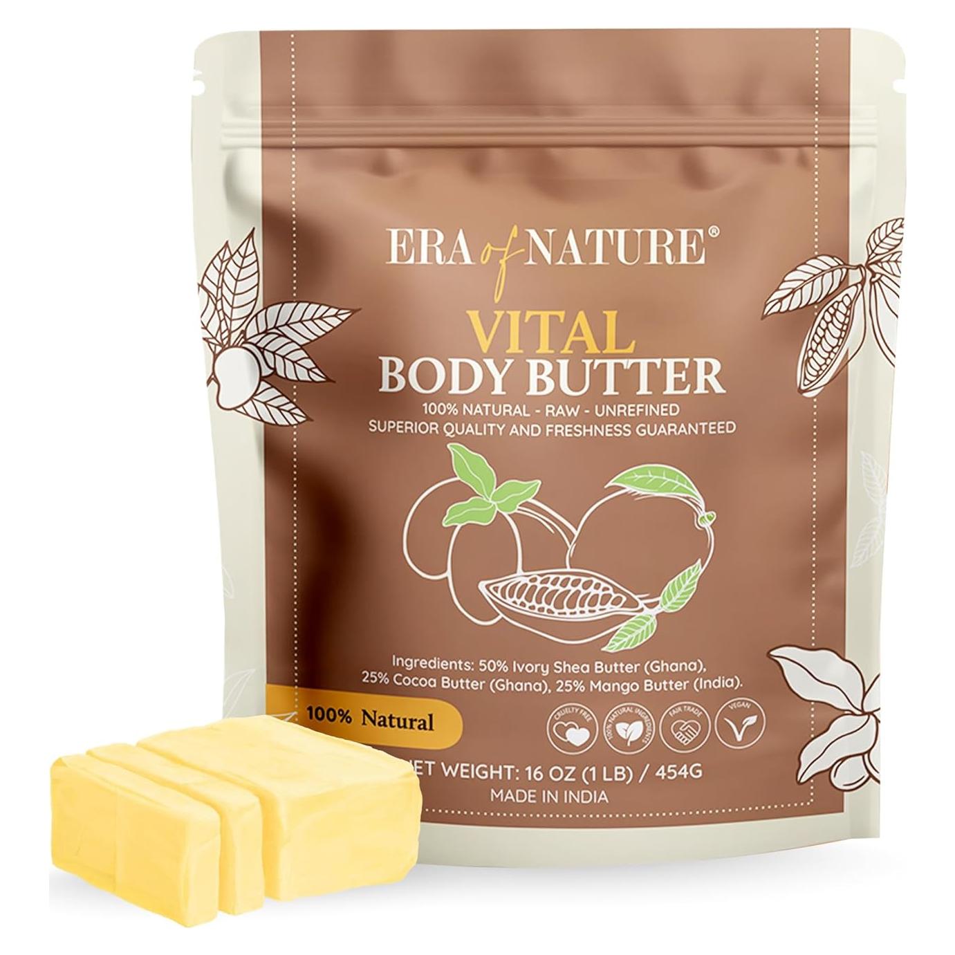 Manteca Corporal Orgánica Era de la Naturaleza 454g - Karité, Mango y Cacao