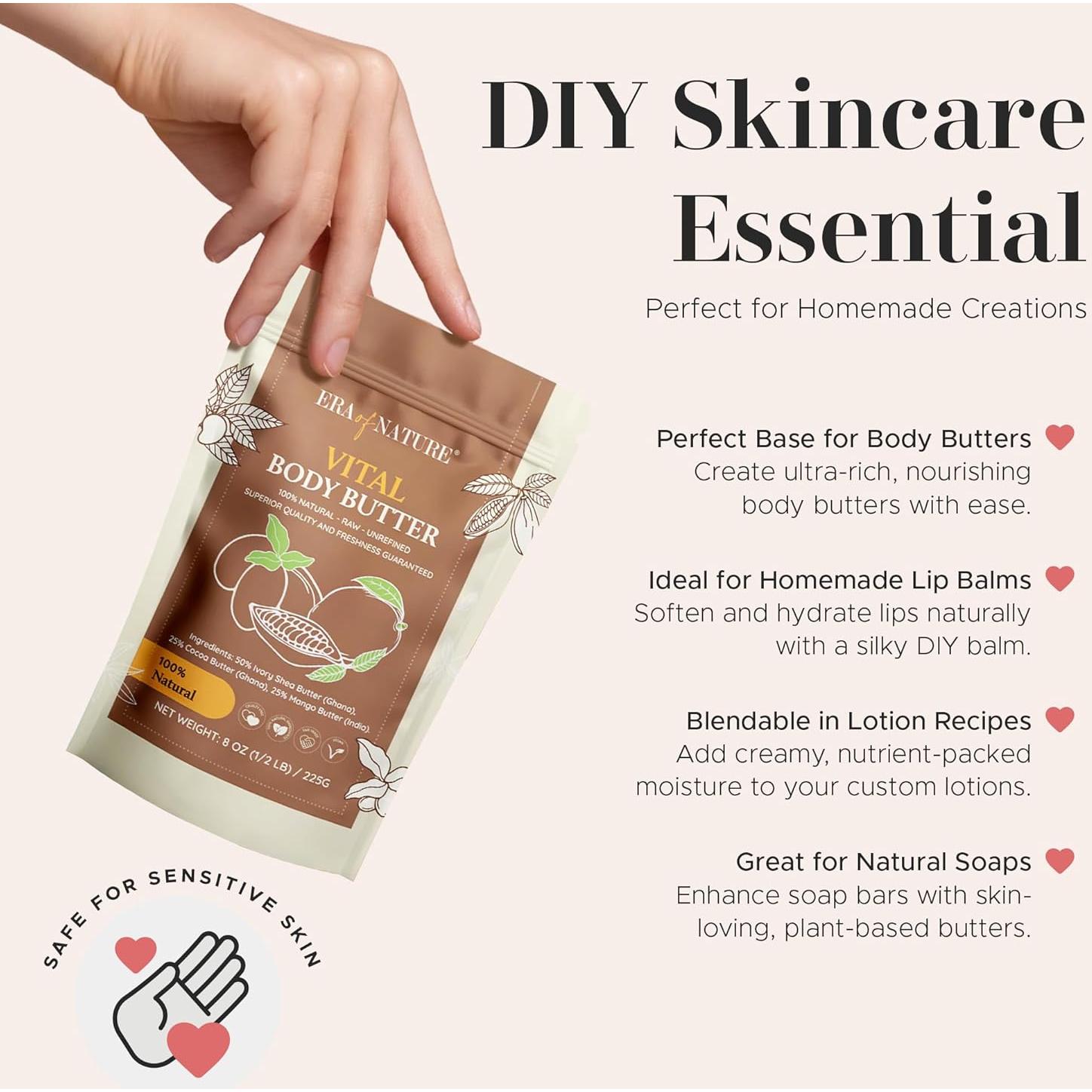 Manteca Corporal Orgánica Era de la Naturaleza 454g - Karité, Mango y Cacao