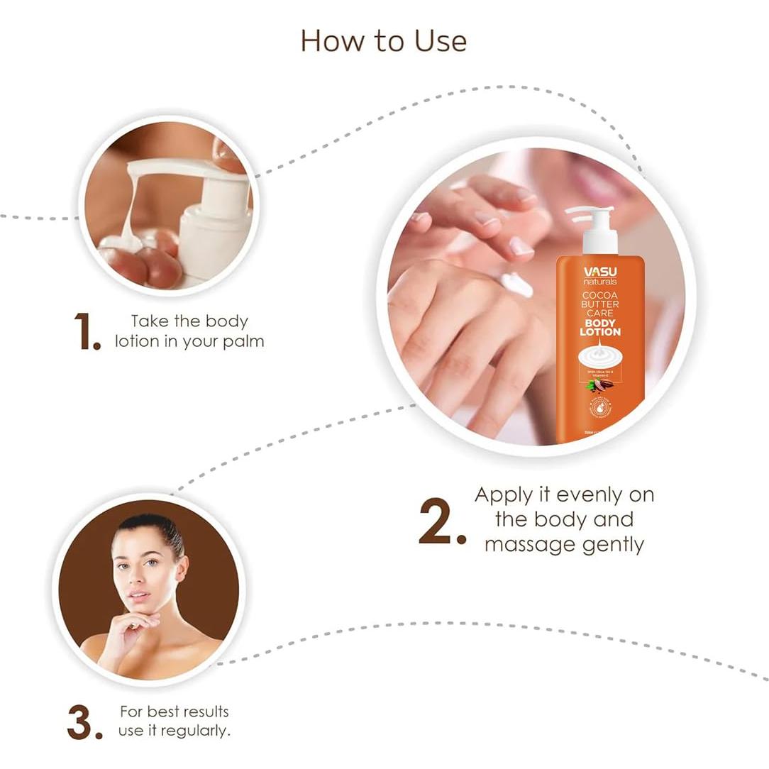 Loción Corporal Hidratante Vasu Naturals Manteca de Cacao 348ml x2