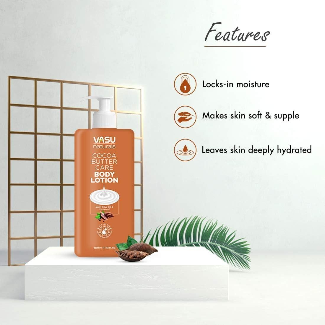 Loción Corporal Hidratante Vasu Naturals Manteca de Cacao 348ml x2