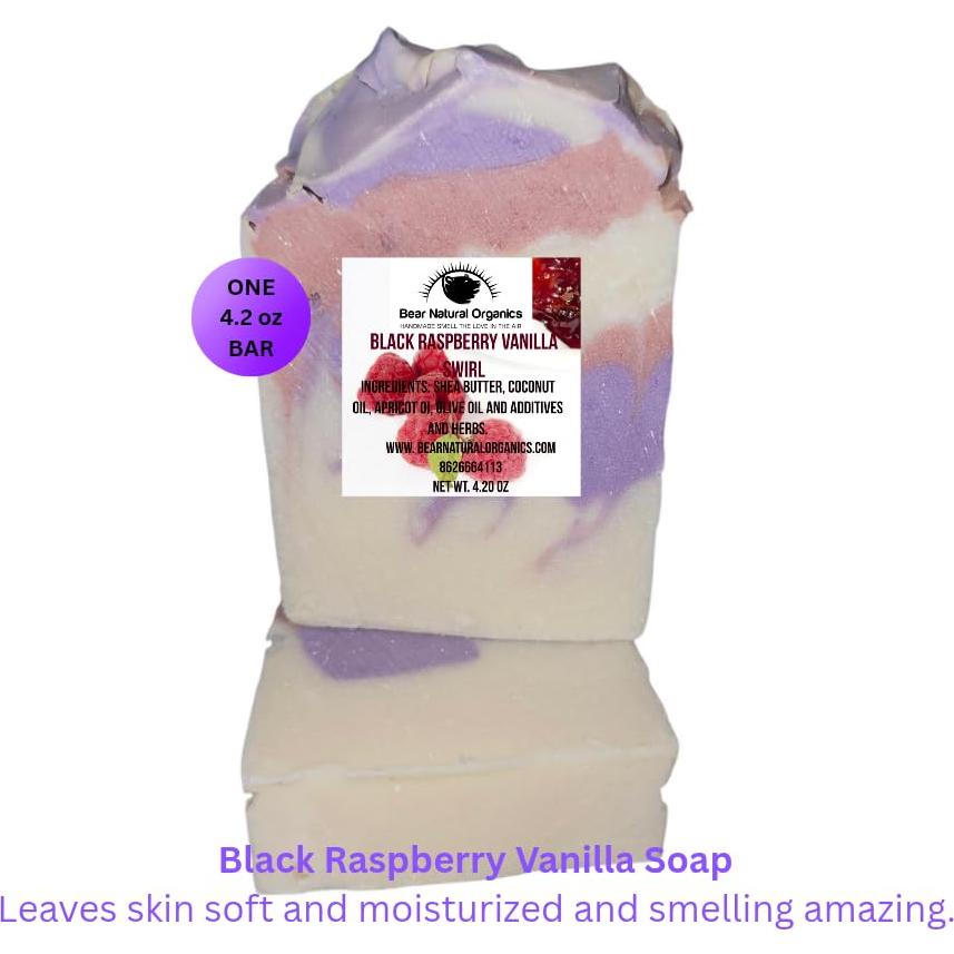 Jabón Vegano Artesanal Frambuesa Negra y Vainilla 104g