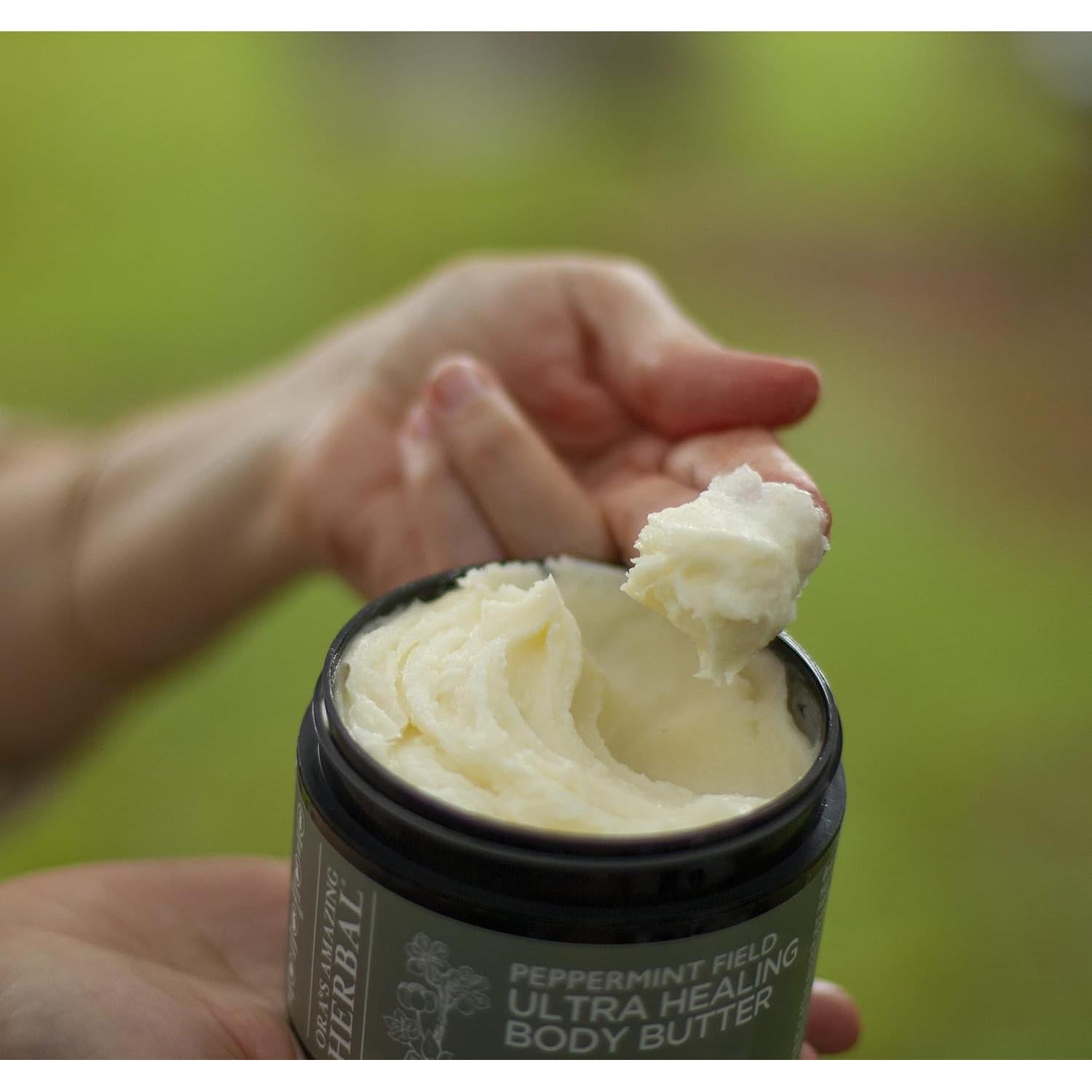 Ora's Amazing Herbal Ultra Healing Body Butter, Intensive Moisturizer For Dry Skin, Spearmint & Bergamot Essential Oil, 8 oz, Peppermint Field Scent