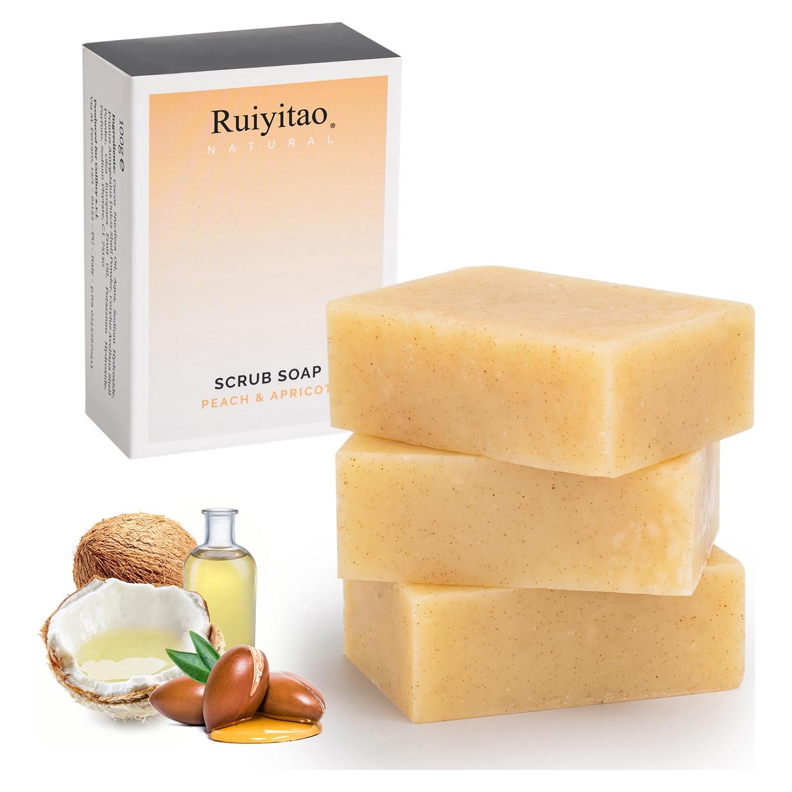 Jabón de Proceso en Frío Ruiyitao 300g Paquete de 3 Hidratante