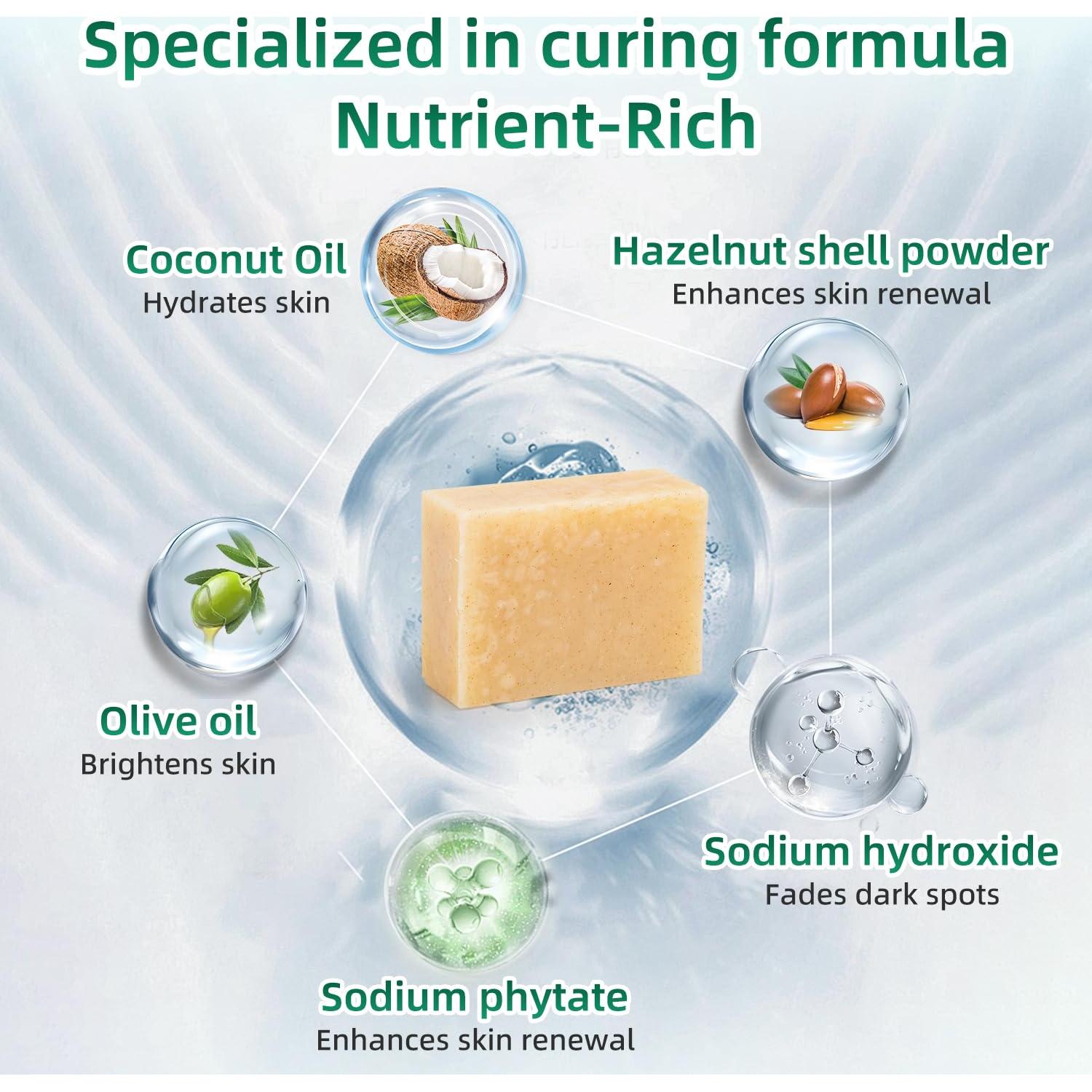 Jabón de Proceso en Frío Ruiyitao 300g Paquete de 3 Hidratante