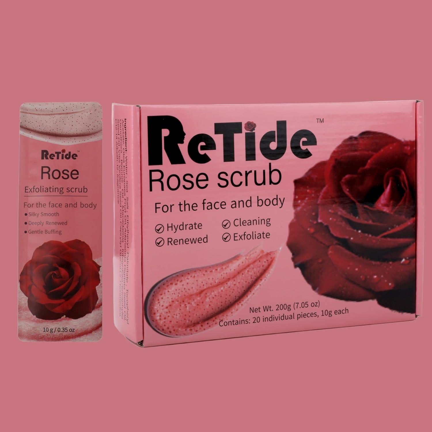Exfoliante Corporal de Rosa Retide - 20 Sachets de 10g