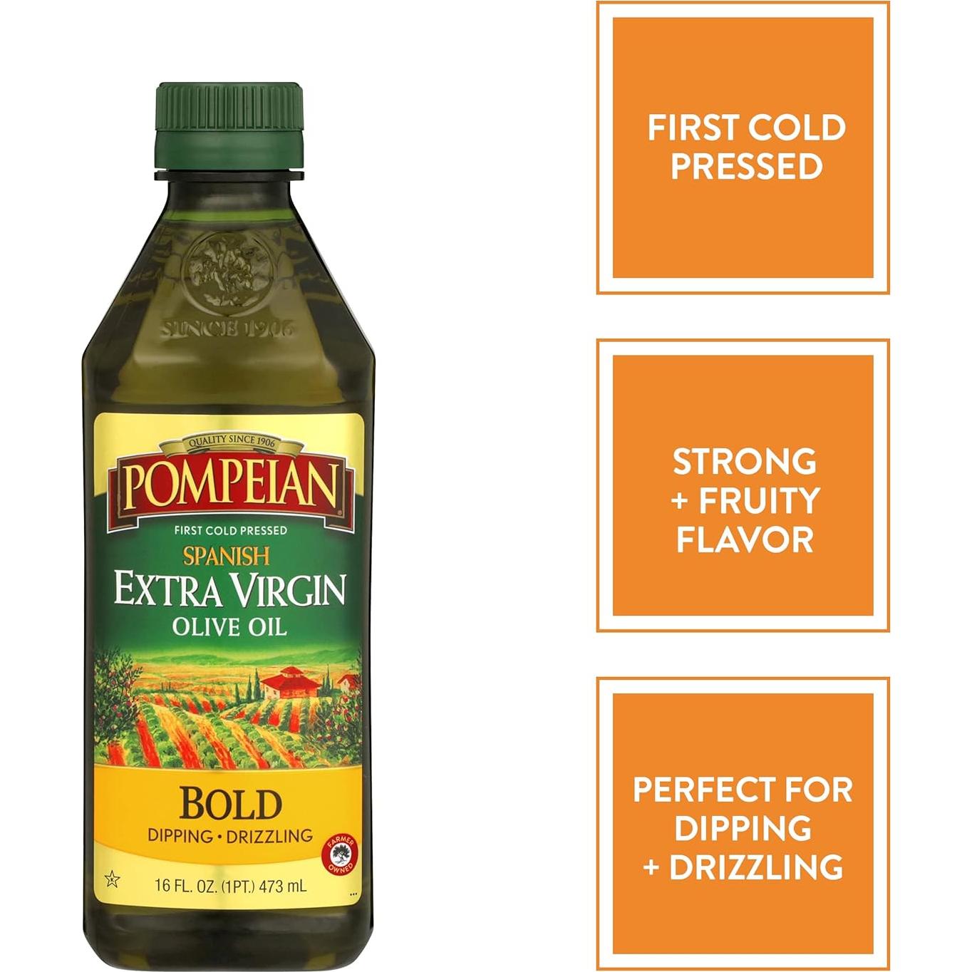 Aceite de Oliva Virgen Extra Pompeian Bold 473 ml - Sabor Fuerte