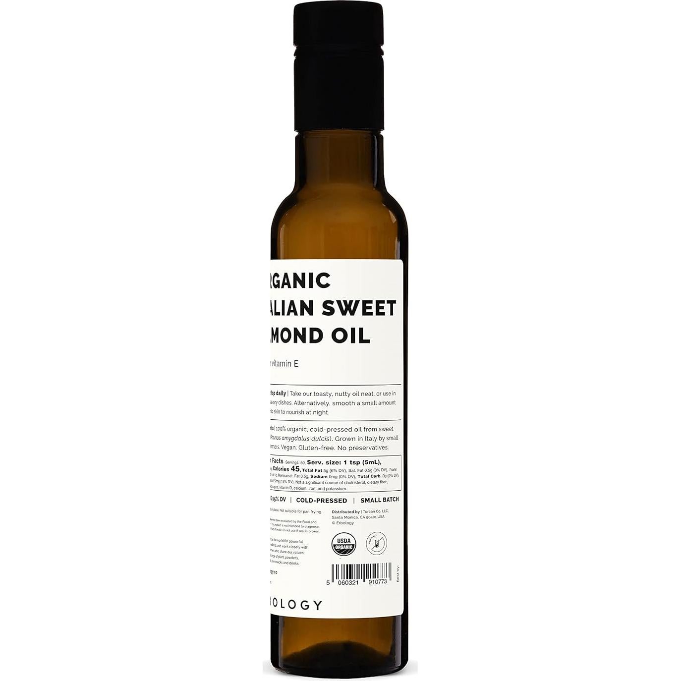 Aceite de Almendra Dulce Orgánico Erbology 250ml Prensado en Frío