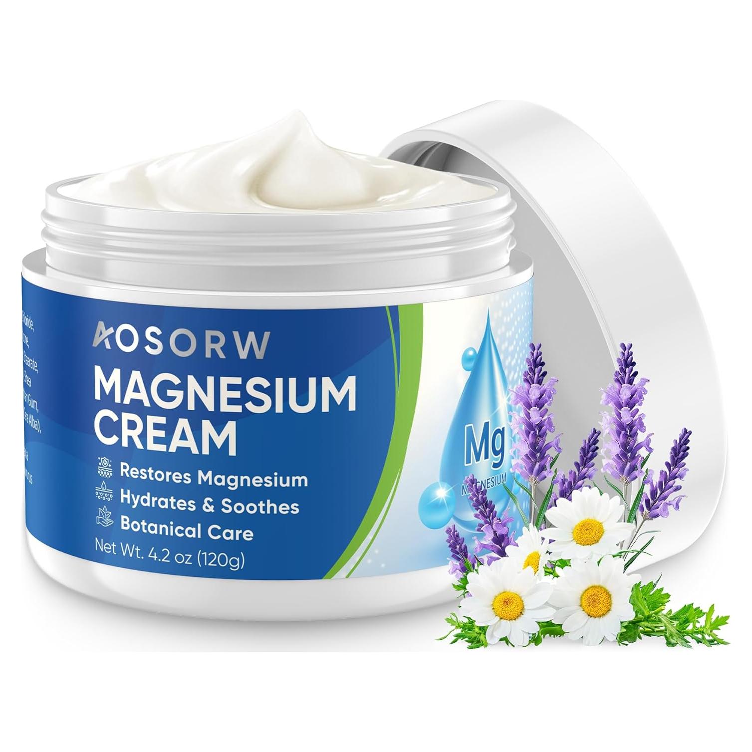 Crema Tópica de Magnesio AOSORW 120ml - Alivio Muscular y Relajación