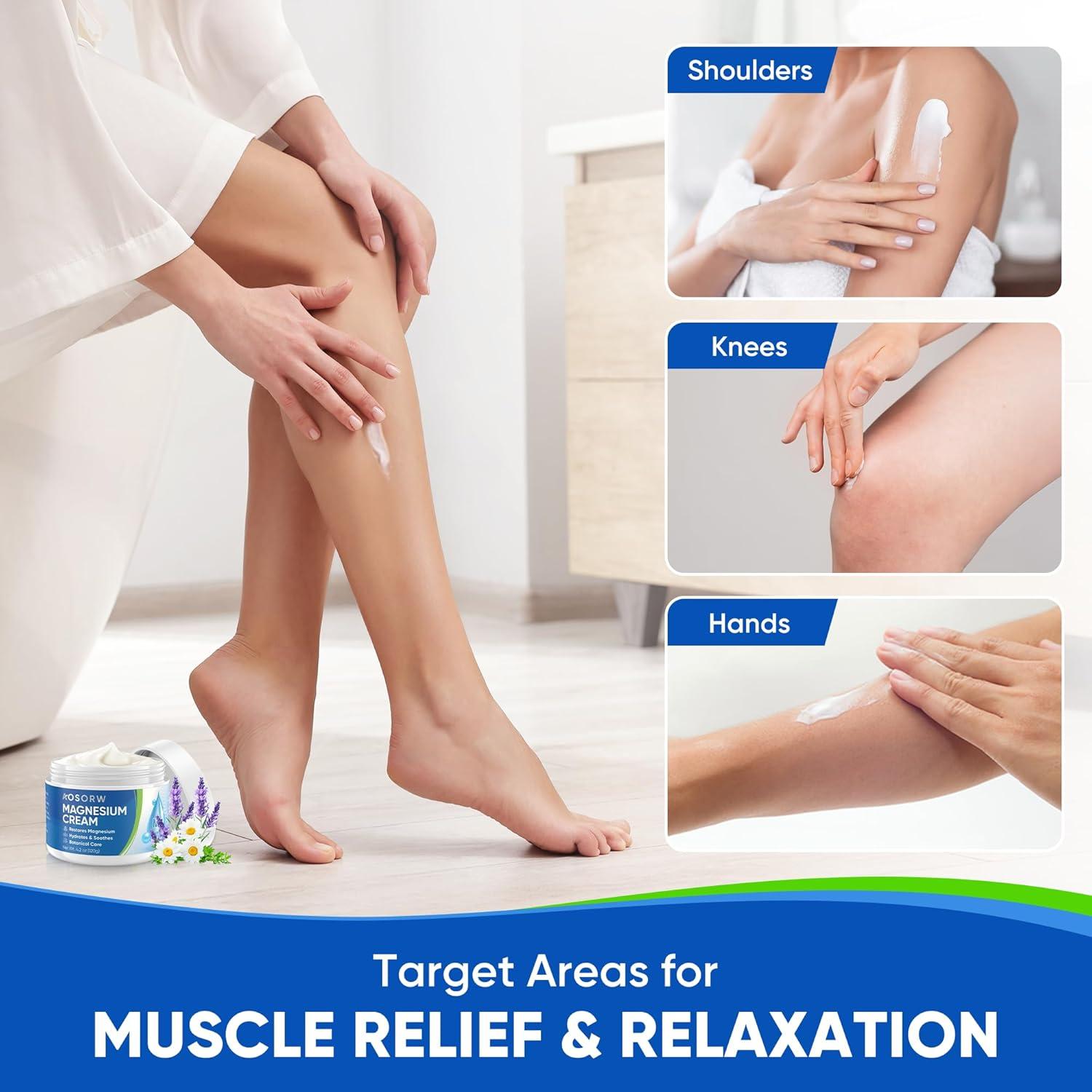 Crema Tópica de Magnesio AOSORW 120ml - Alivio Muscular y Relajación