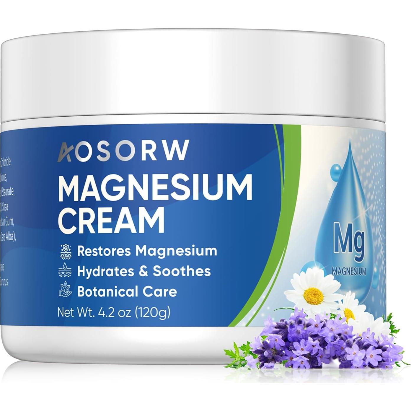 Crema Tópica de Magnesio AOSORW 120ml - Alivio Muscular y Relajación