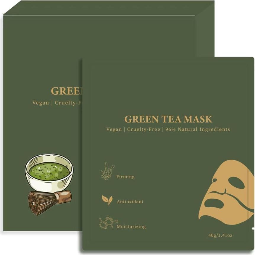 Mascarilla Facial de Colágeno Té Verde - Hidratante y Reafirmante