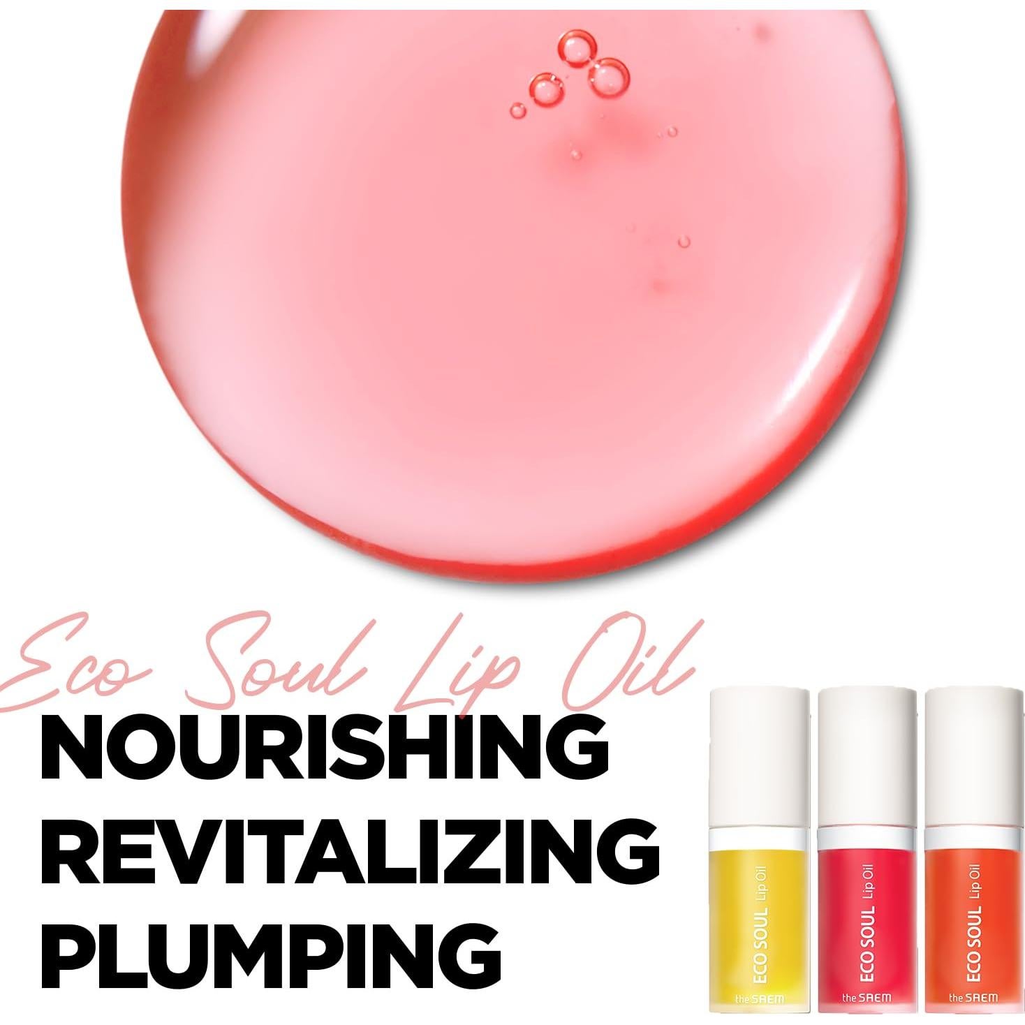 Aceite de Labios The Saem Eco Soul 3 en 1 - Hidratante y Voluminizador
