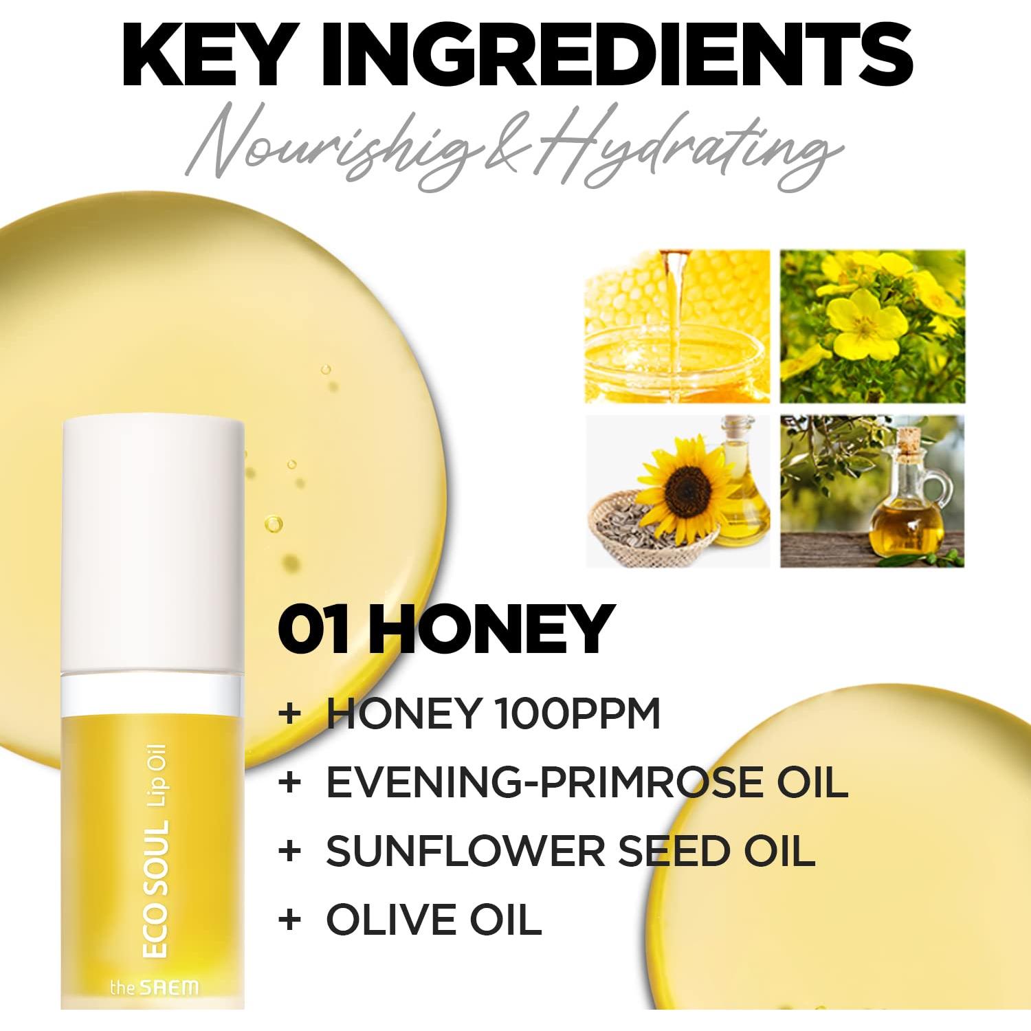 Aceite de Labios The Saem Eco Soul 3 en 1 - Hidratante y Voluminizador
