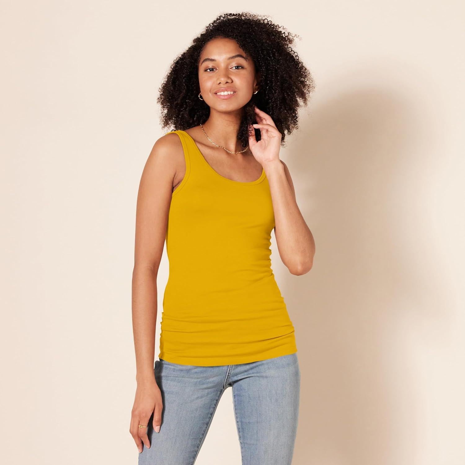 Camiseta Sin Mangas Ajustada Amazon Essentials Mujeres 2 Pzas