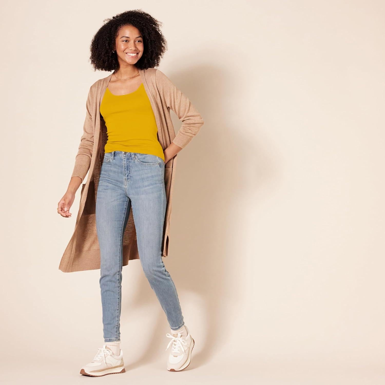 Camiseta Sin Mangas Ajustada Amazon Essentials Mujeres 2 Pzas