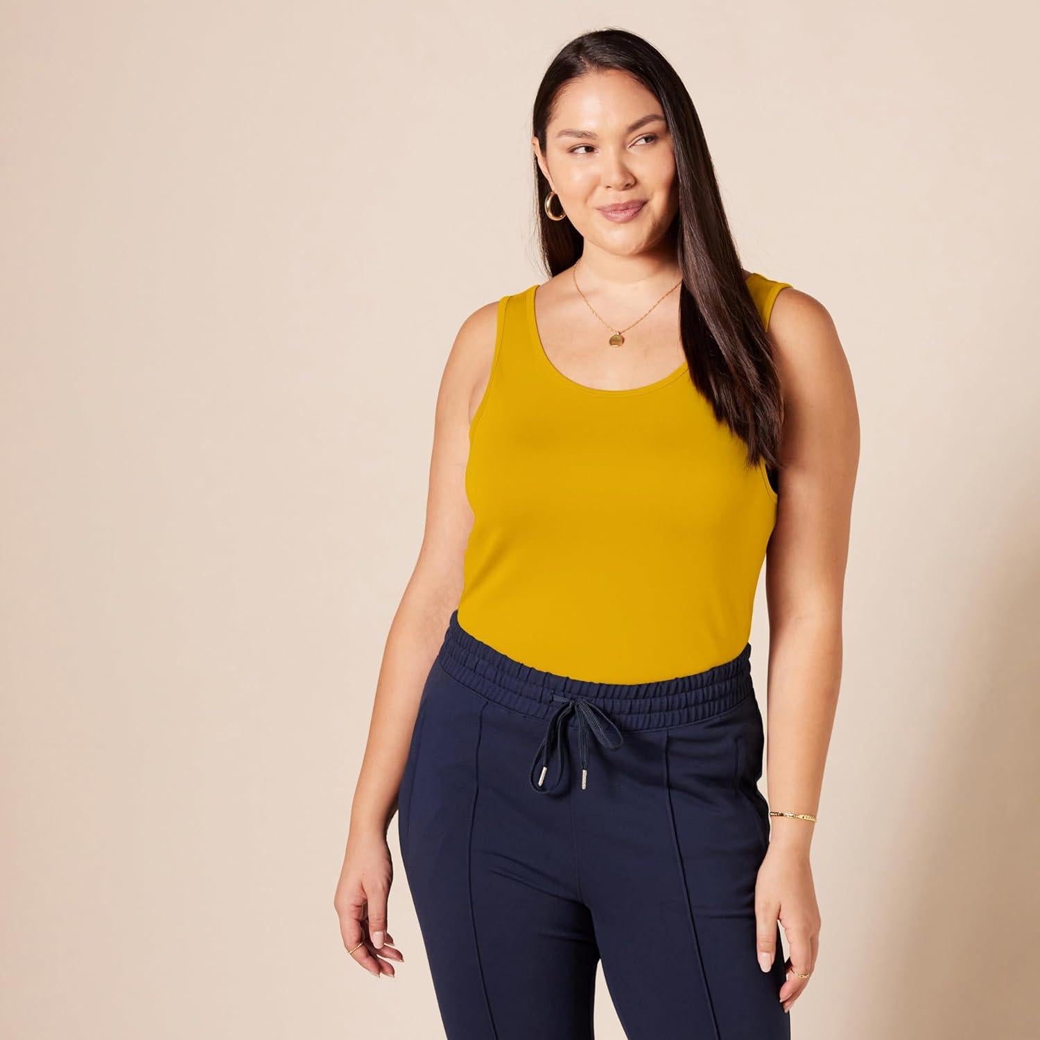 Camiseta Sin Mangas Ajustada Amazon Essentials Mujeres 2 Pzas