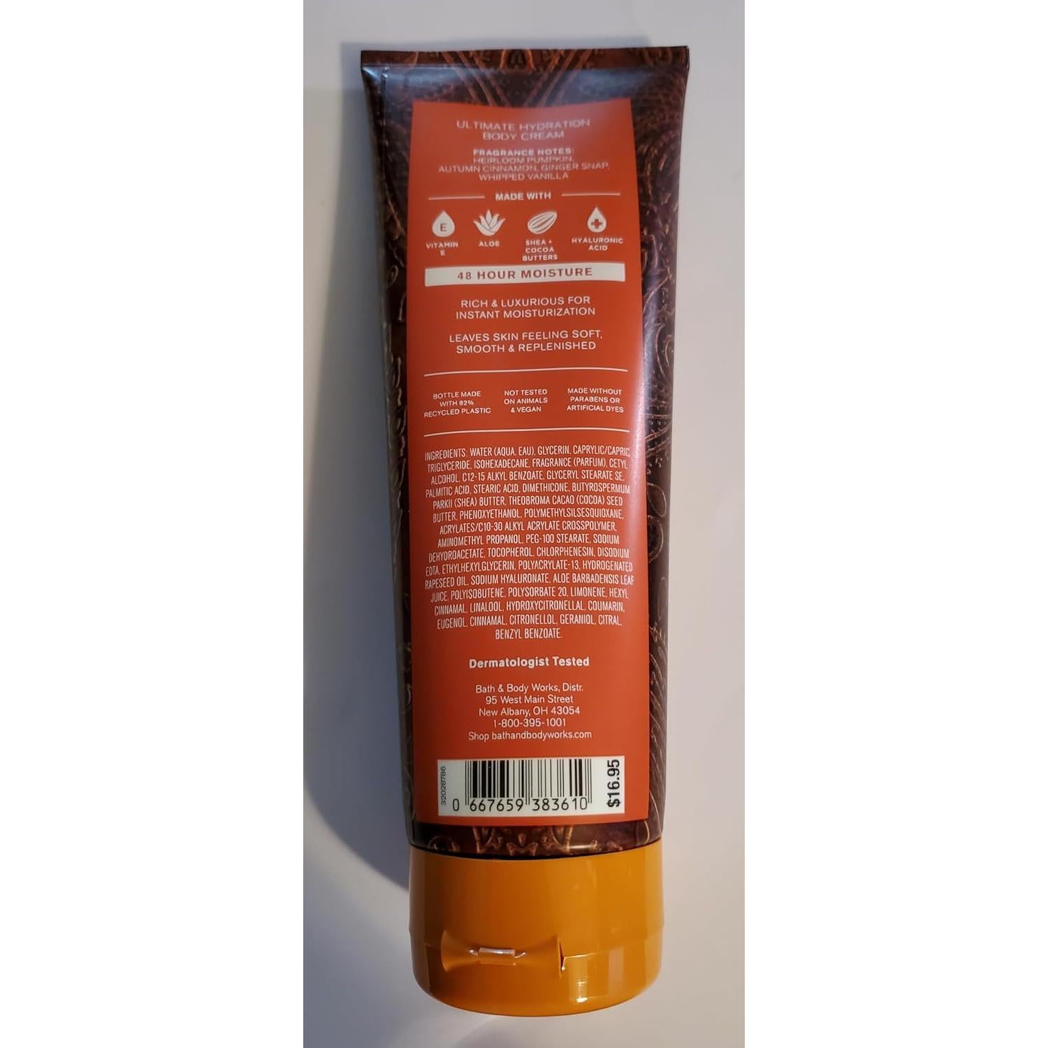 Crema Corporal Hidratante Bath & Body Works 2x226g Calabaza Canela