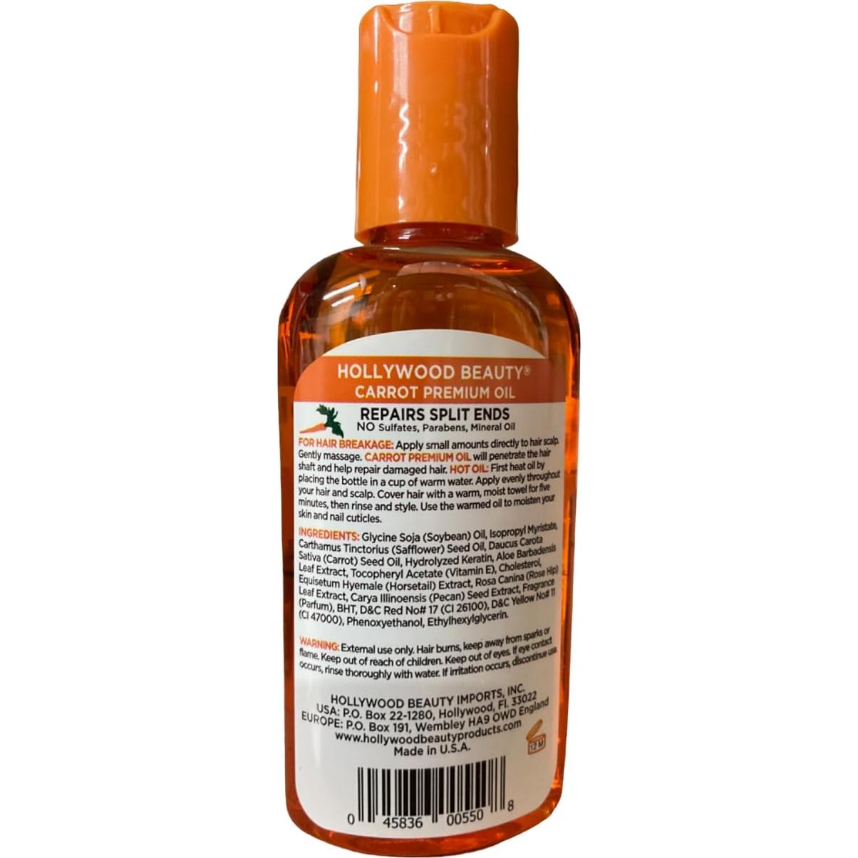 Aceite de Zanahoria Hollywood Beauty 60 ml - Paquete de 2