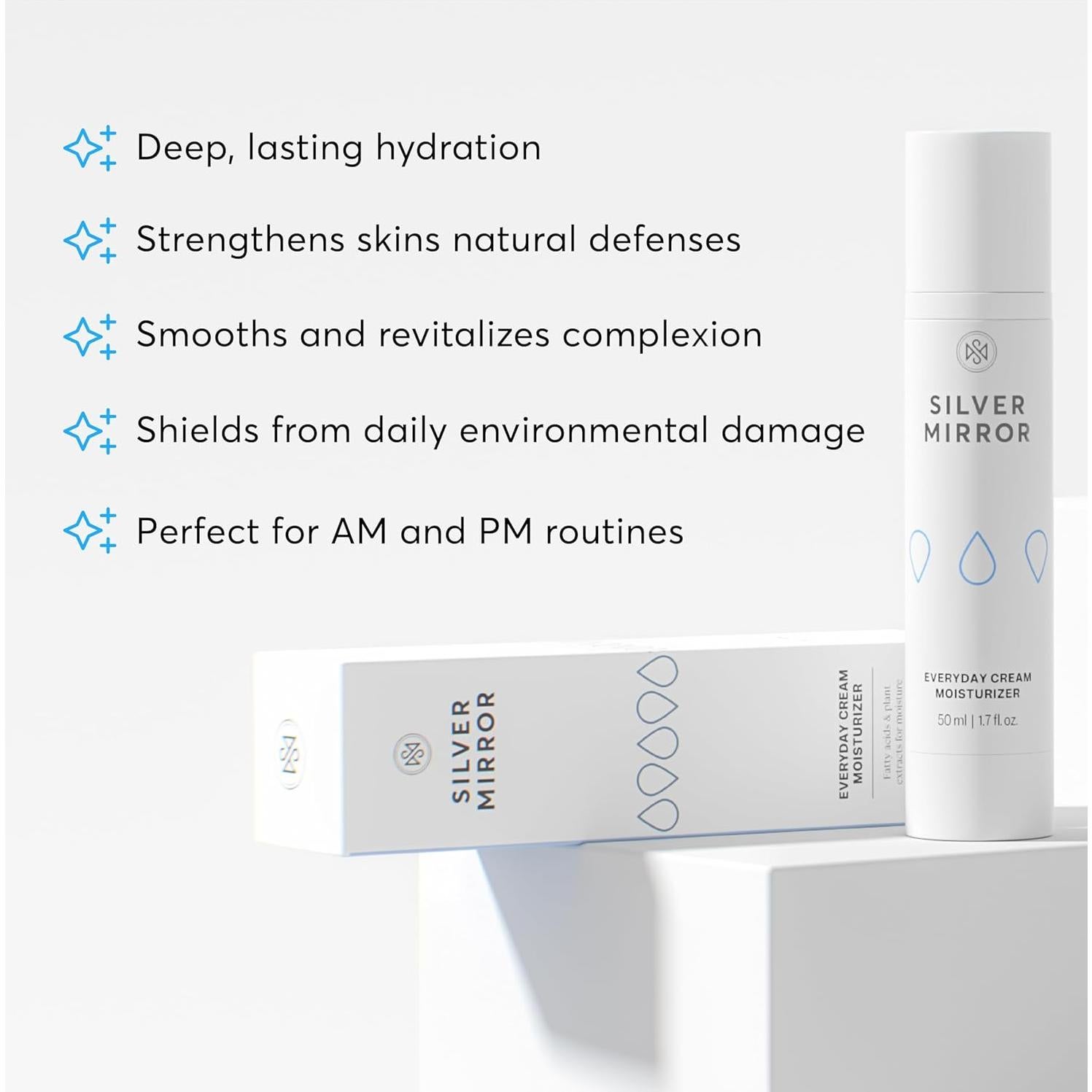 Crema Hidratante Diaria Silver Mirror 50ml - Piel Radiante y Protegida