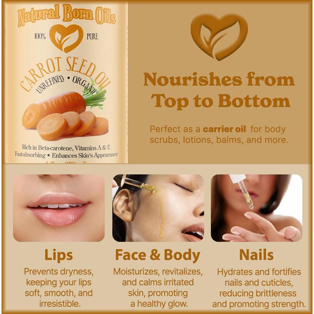 Aceite de Semilla de Zanahoria Natural Born 3.78L Orgánico Prensado en Frío