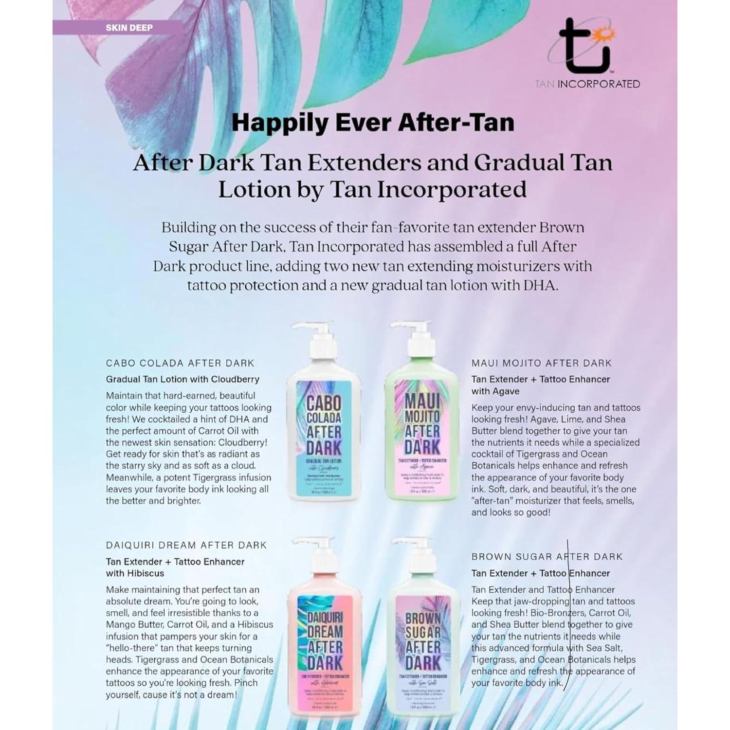 Loción Hidratante DHA Cabo Colada After Dark 510ml - Brillo Tatuajes