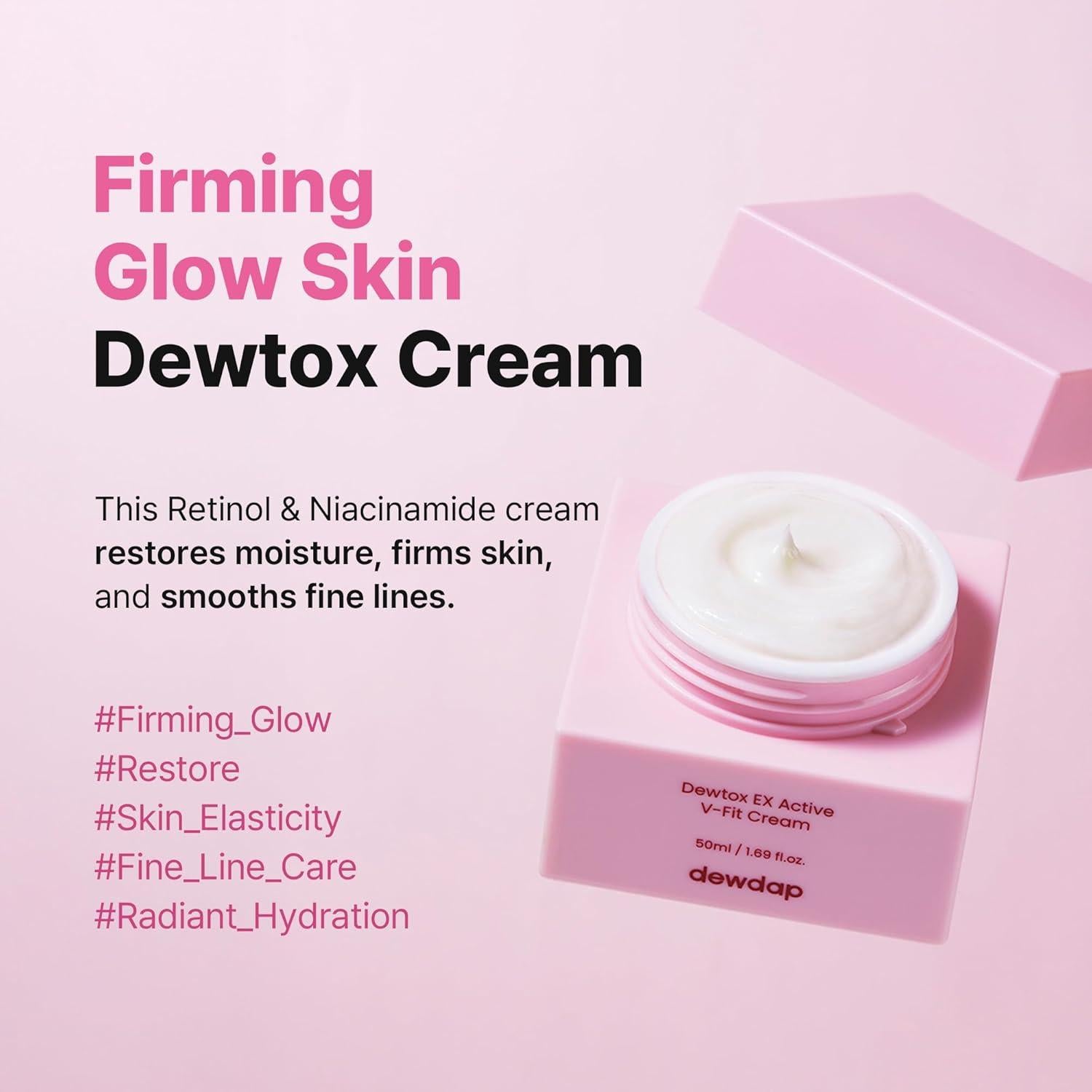 Crema Hidratante Facial Dewtox Glow 50ml con Retinol y Niacinamida