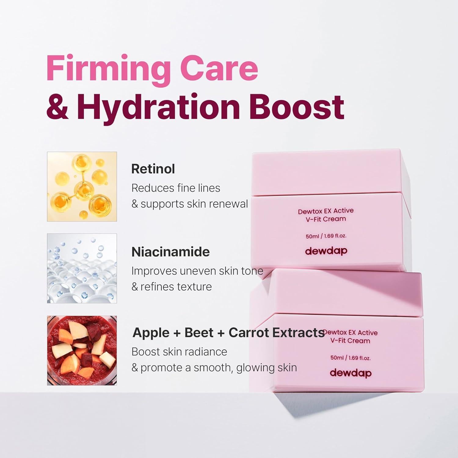 Crema Hidratante Facial Dewtox Glow 50ml con Retinol y Niacinamida