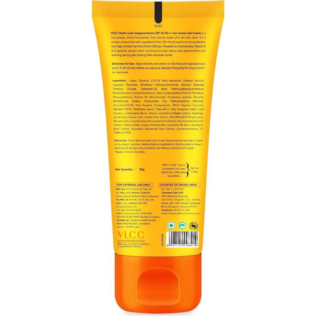 Gel Crema Solar Matificante VLCC SPF 30 50g - Despigmentante