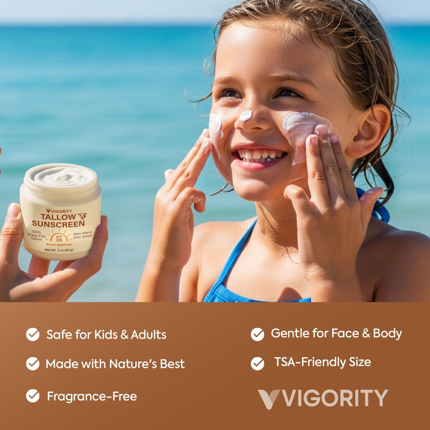 Protector Solar Natural Vigority SPF 30 con Zinc y Grasa de Res